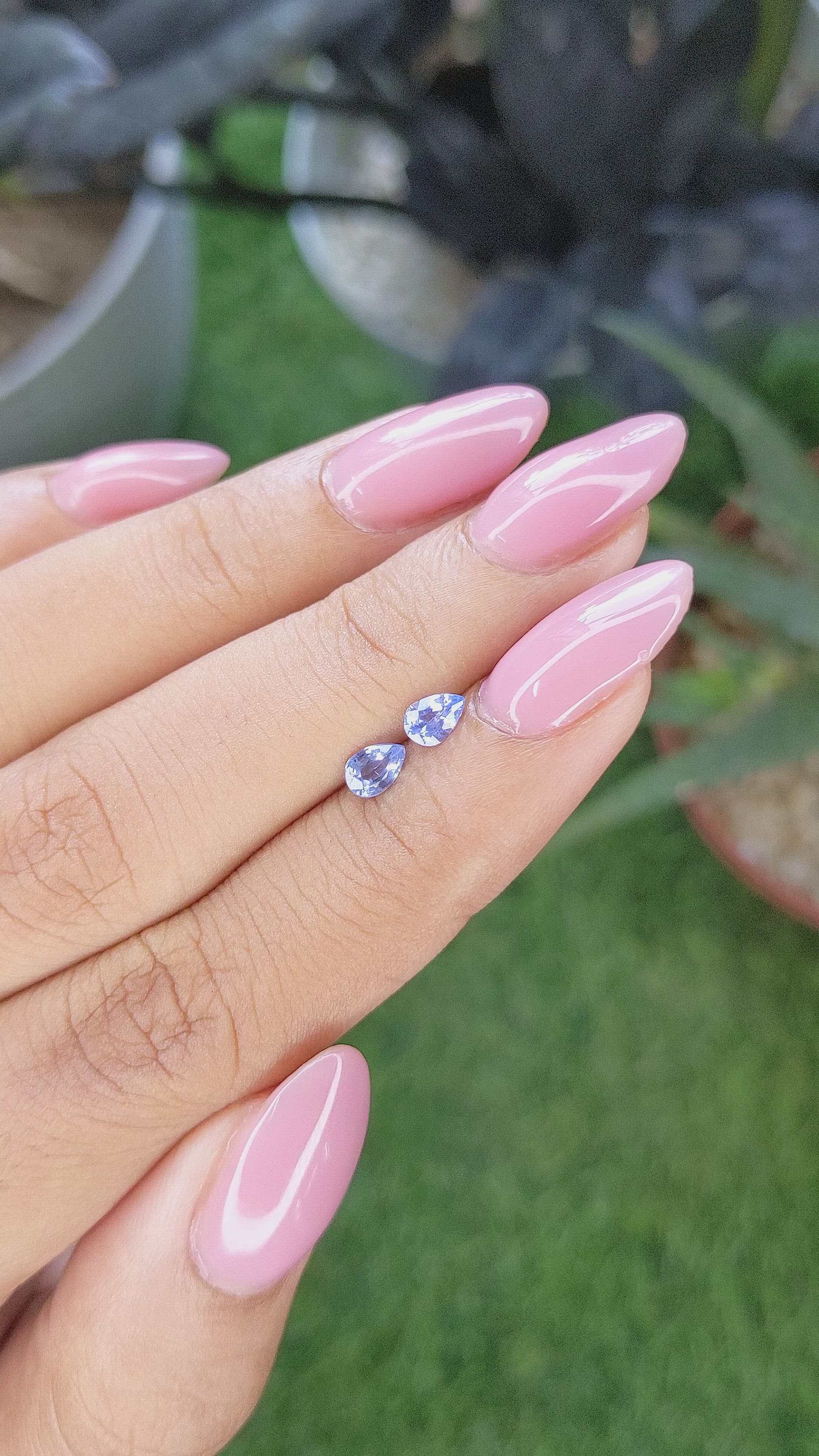 0.51 Ct.Tw.Total Carat Weight Blue Sapphire Pair from Ceylon (Sri Lanka) Size Video