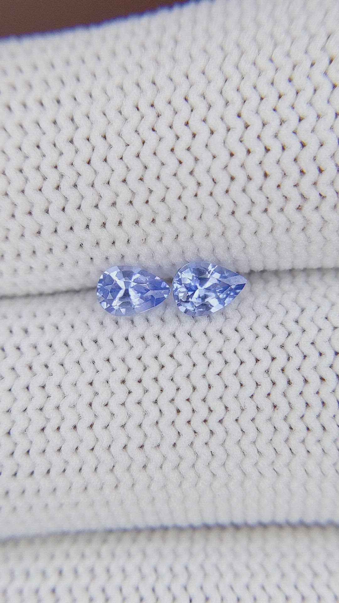 0.56 Ct.Tw.Total Carat Weight Blue Sapphire Pair from Ceylon (Sri Lanka) Size Video