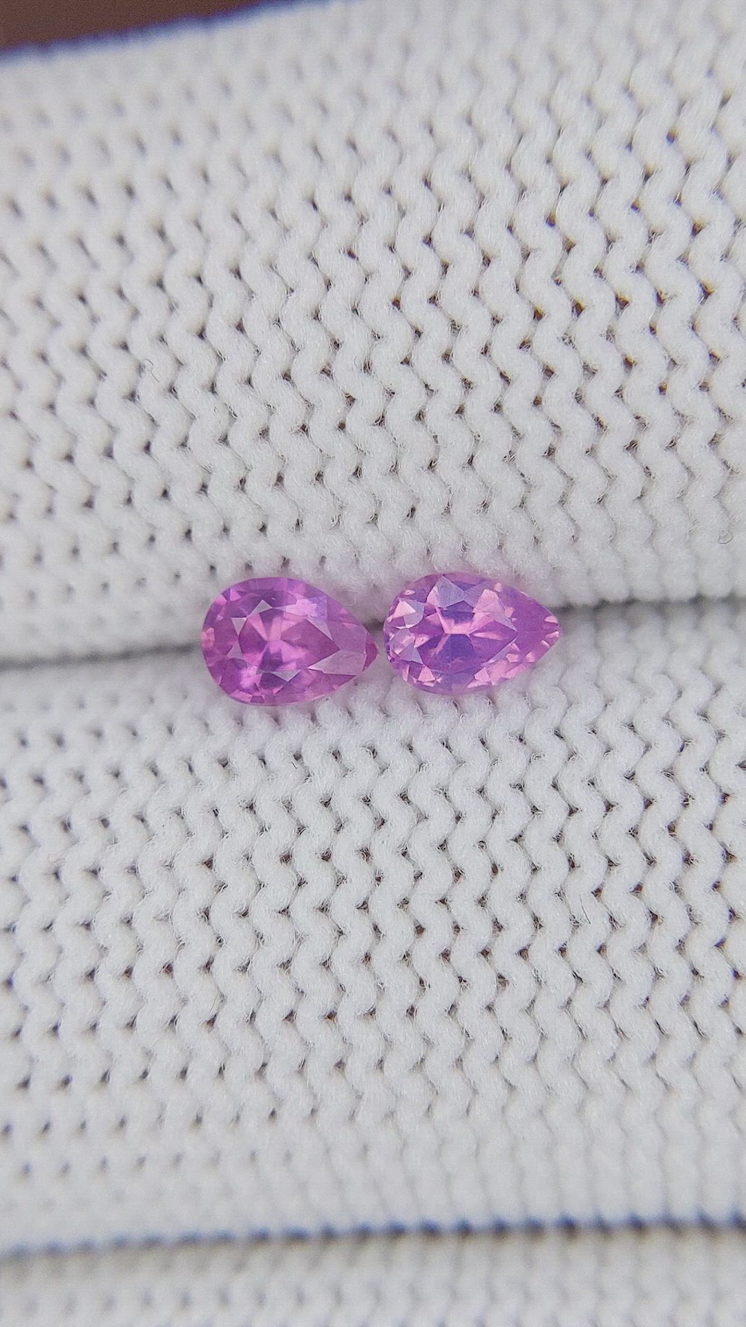 0.61 Ct.Tw.Total Carat Weight Pink Sapphire Pair from Ceylon (Sri Lanka) Size Video