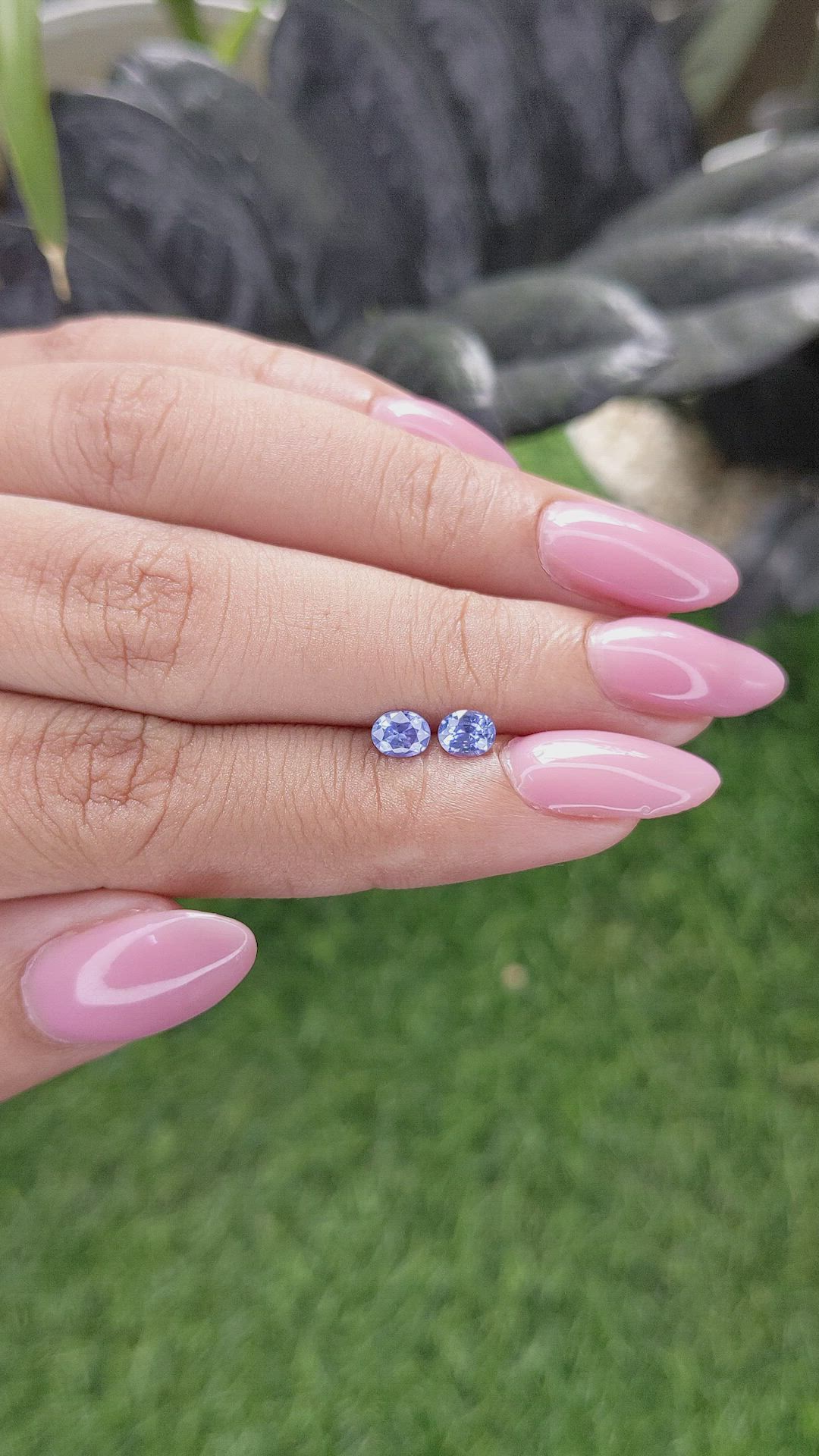 0.68&nbsp;Ct.Tw.Total Carat Weight Blue Sapphire Pair from Ceylon (Sri Lanka) Size Video