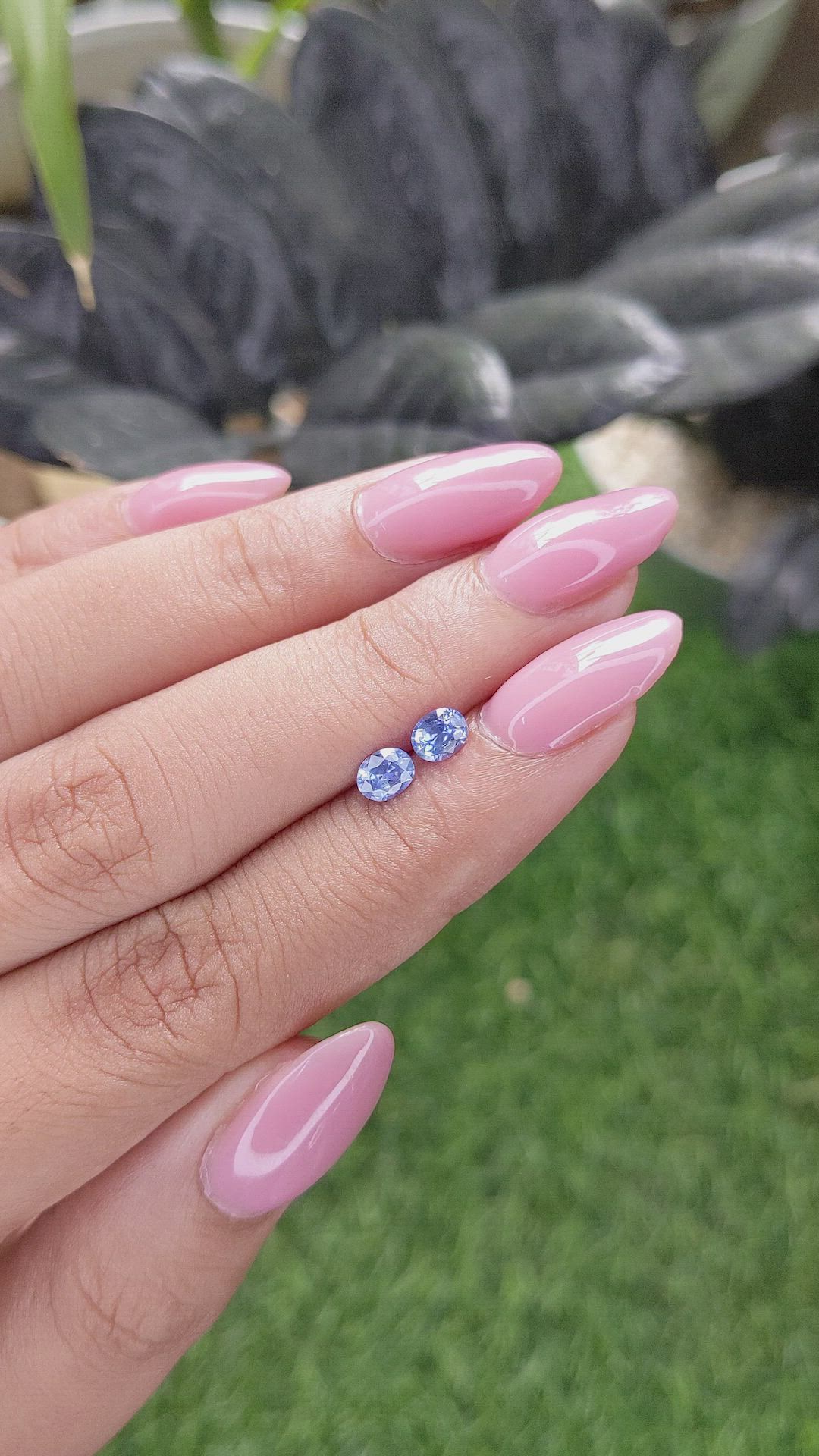 0.68&nbsp;Ct.Tw.Total Carat Weight Blue Sapphire Pair from Ceylon (Sri Lanka) Size Video