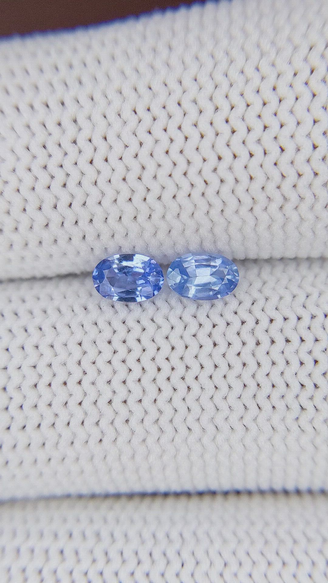 0.62&nbsp;Ct.Tw.Total Carat Weight Blue Sapphire Pair from Ceylon (Sri Lanka) Size Video