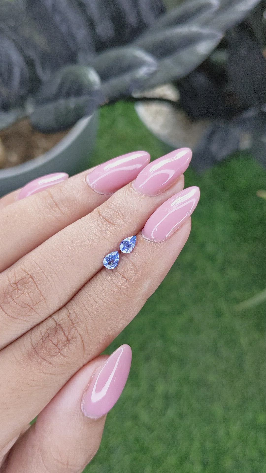 0.60&nbsp;Ct.Tw.Total Carat Weight Blue Sapphire Pair from Ceylon (Sri Lanka) Size Video