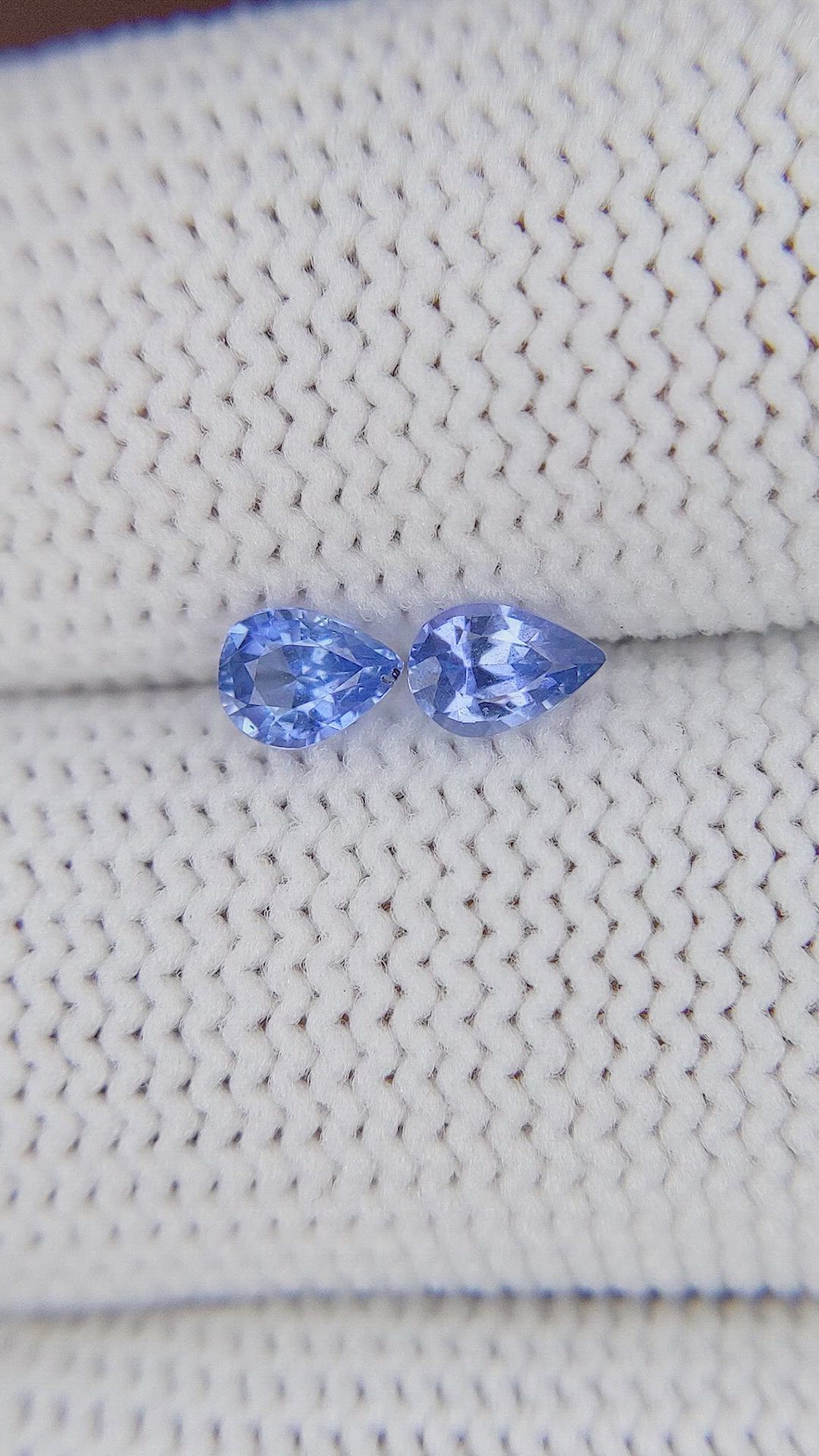 0.60&nbsp;Ct.Tw.Total Carat Weight Blue Sapphire Pair from Ceylon (Sri Lanka) Size Video