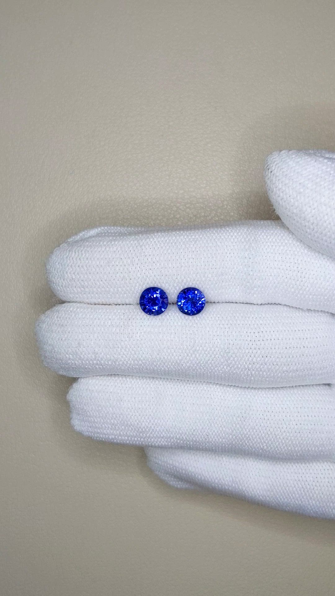 2.25 Ct.Tw.Total Carat Weight Blue Sapphire Pair from Ceylon (Sri Lanka) Size Video