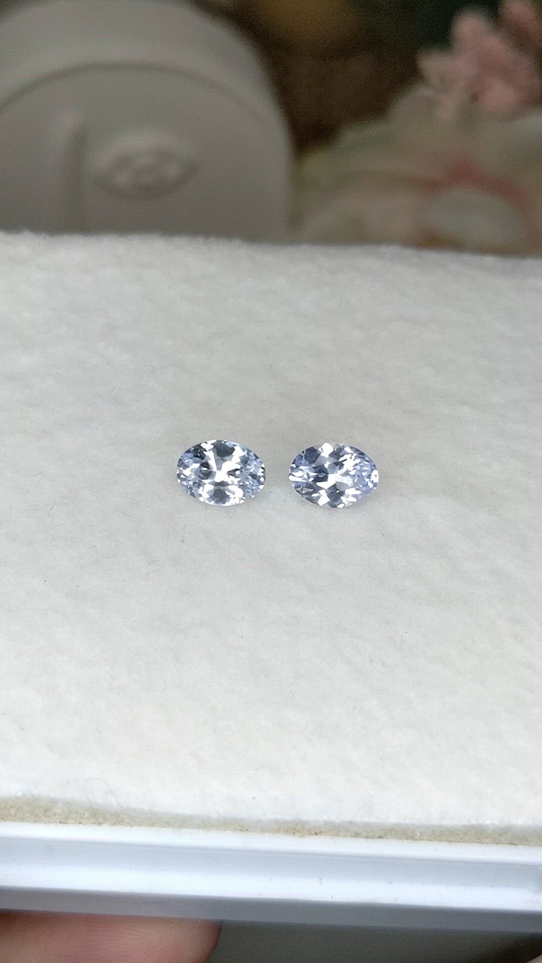 1.77 Ct.Tw.Total Carat Weight Blue Sapphire Pair from Ceylon (Sri Lanka) Size Video