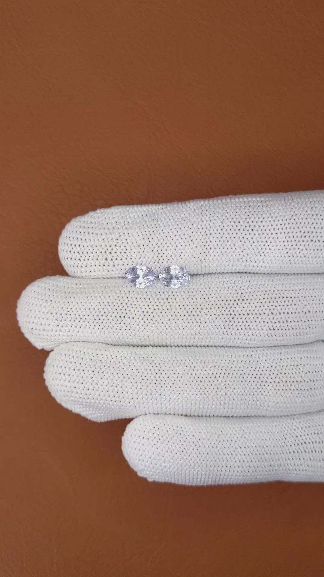 1.77 Ct.Tw.Total Carat Weight Blue Sapphire Pair from Ceylon (Sri Lanka) Size Video