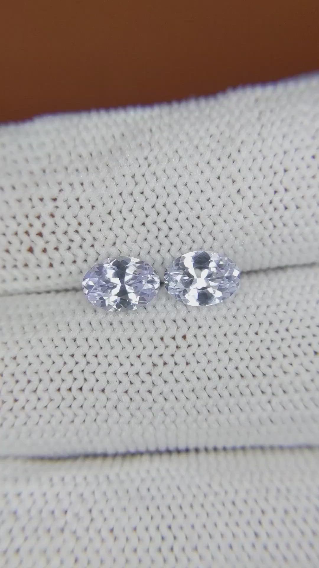1.77 Ct.Tw.Total Carat Weight Blue Sapphire Pair from Ceylon (Sri Lanka) Size Video