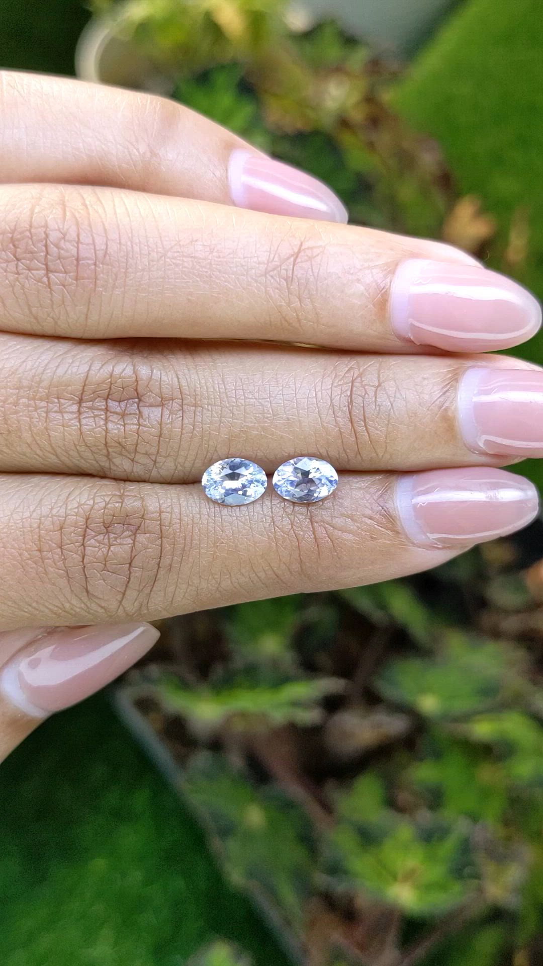 1.77 Ct.Tw.Total Carat Weight Blue Sapphire Pair from Ceylon (Sri Lanka) Size Video