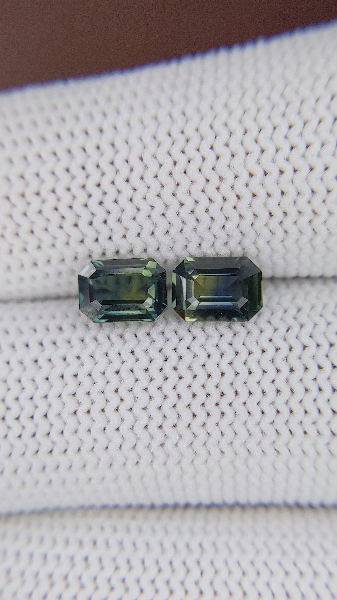 2.59 Ct.Tw.Total Carat Weight Bi Color / Parti Sapphire Pair from Kenya Size Video