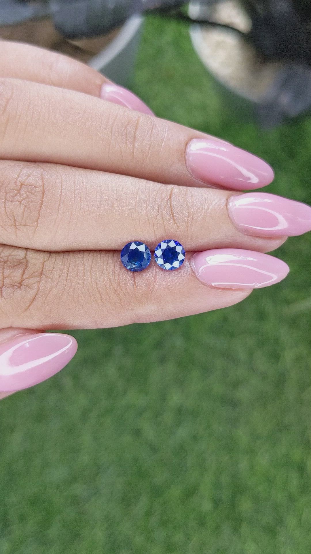 1.54 Ct.Tw.Total Carat Weight Blue Sapphire Pair from Ceylon (Sri Lanka) Size Video