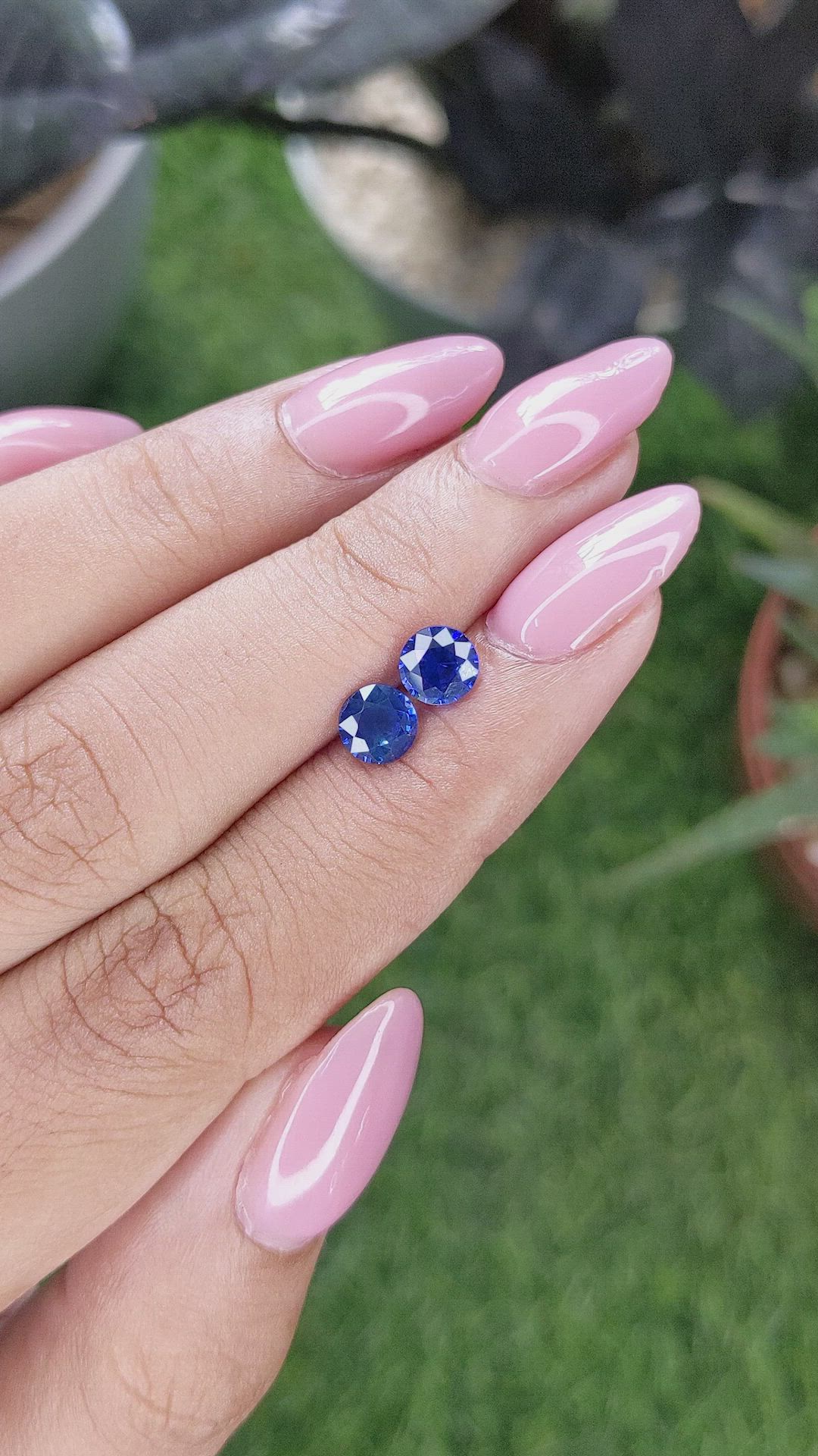1.54 Ct.Tw.Total Carat Weight Blue Sapphire Pair from Ceylon (Sri Lanka) Size Video