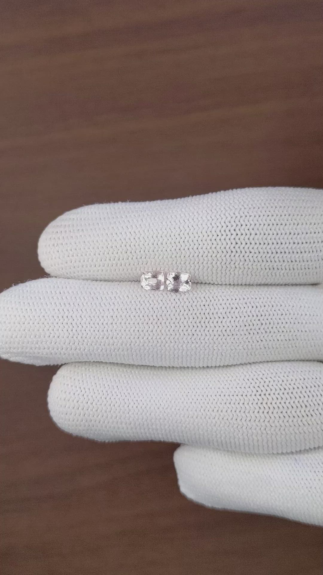 1.26 Ct.Tw.Total Carat Weight Peach Sapphire Pair from Madagascar Size Video
