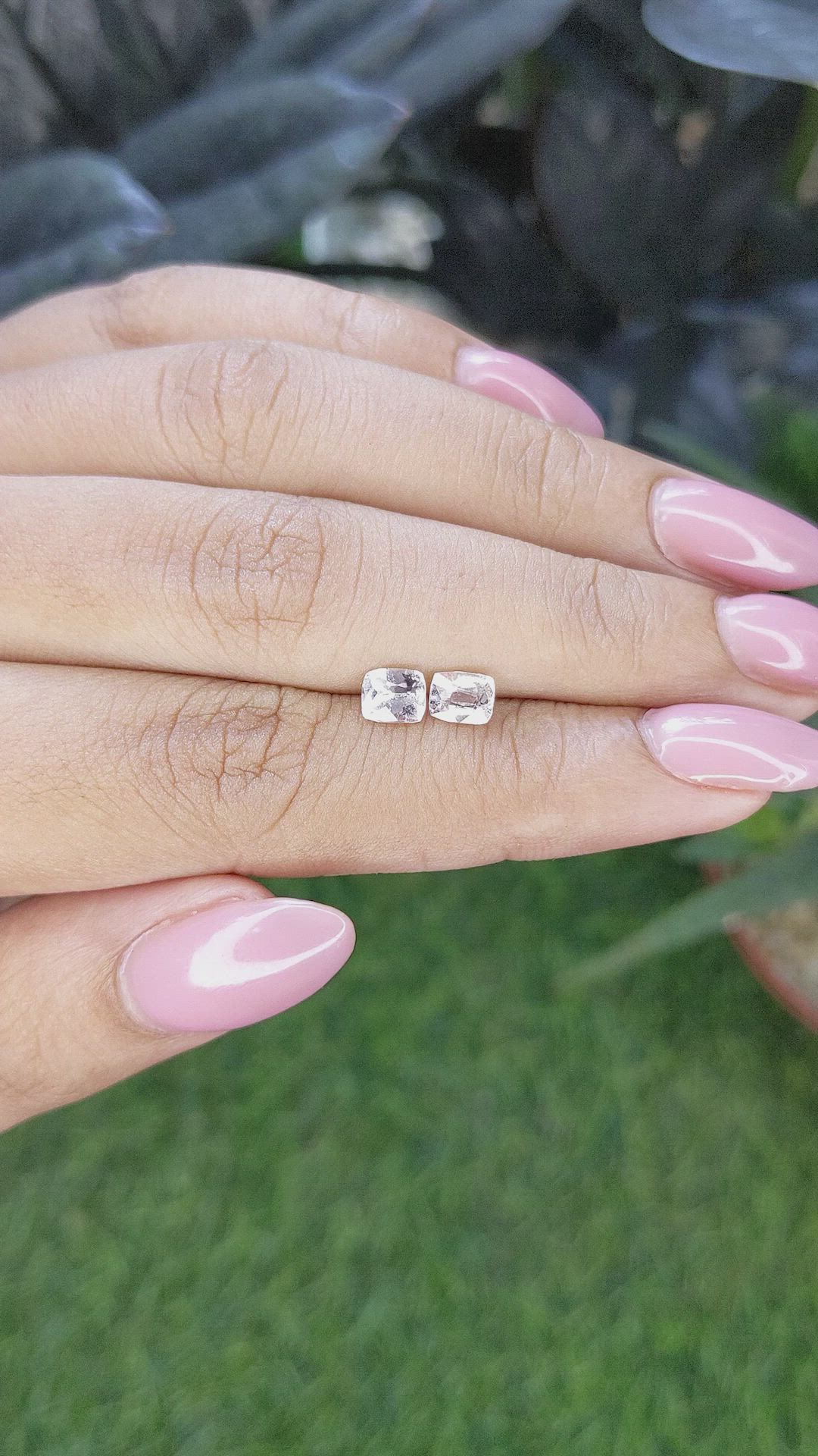 1.26 Ct.Tw.Total Carat Weight Peach Sapphire Pair from Madagascar Size Video