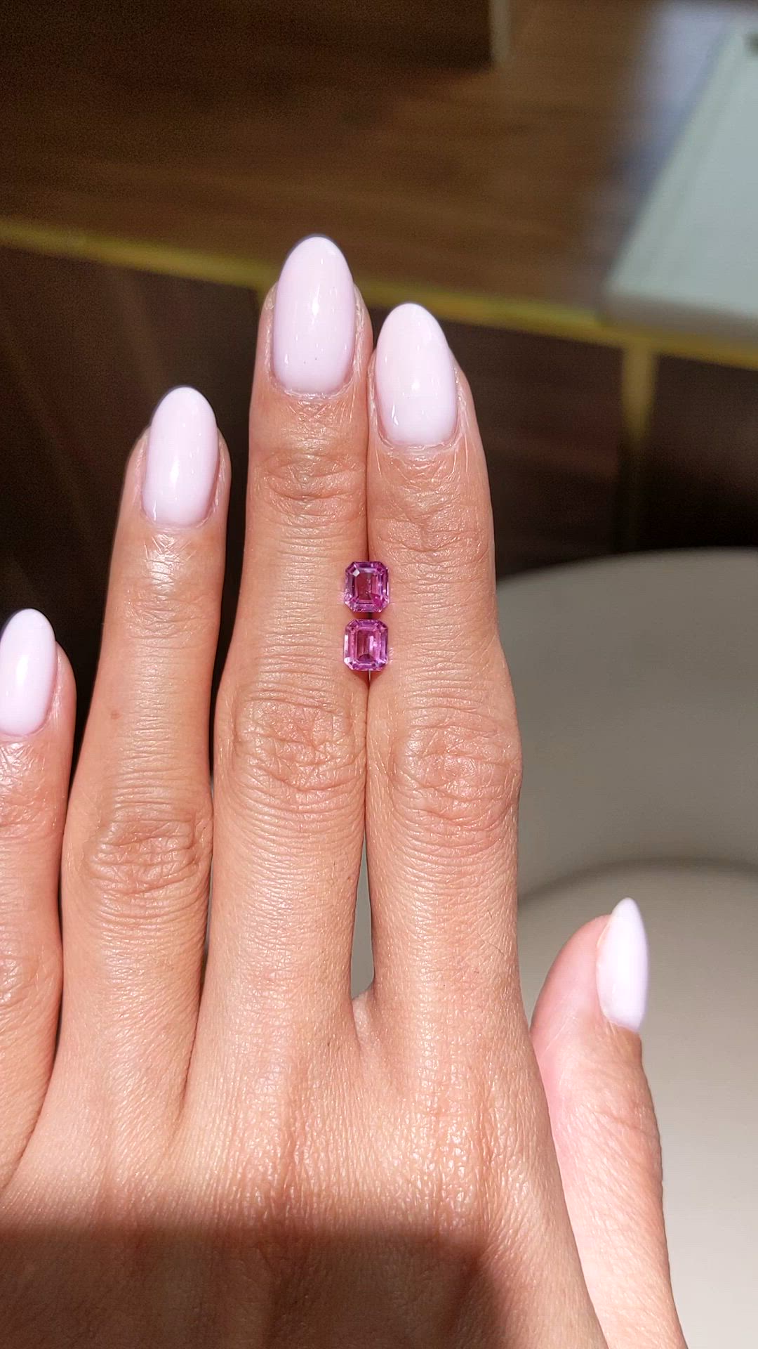 1.42 Ct.Tw.Total Carat Weight Pink Sapphire Pair from Ceylon (Sri Lanka) Size Video