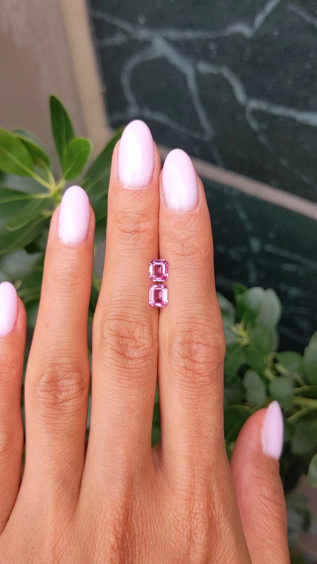 1.42 Ct.Tw.Total Carat Weight Pink Sapphire Pair from Ceylon (Sri Lanka) Size Video