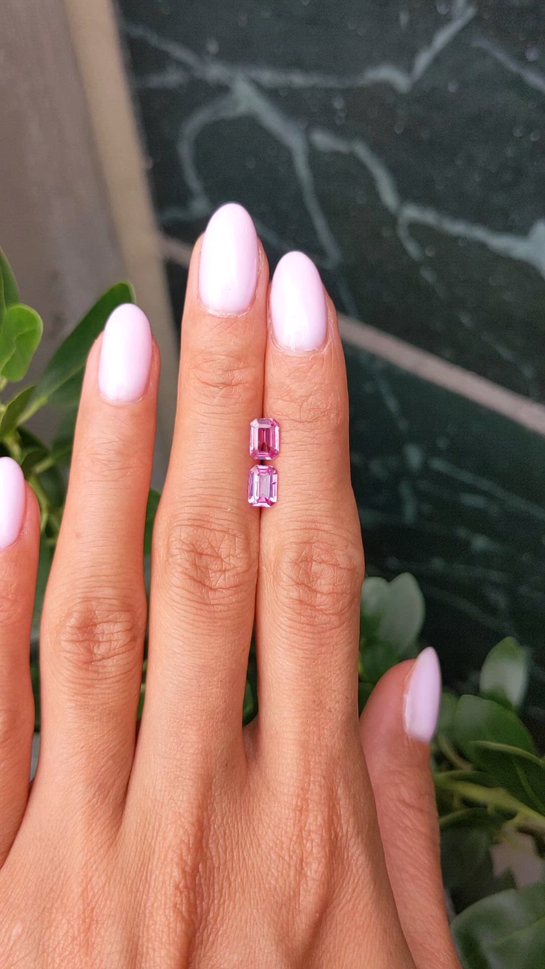1.81 Ct.Tw.Total Carat Weight Pink Sapphire Pair from Ceylon (Sri Lanka) Size Video