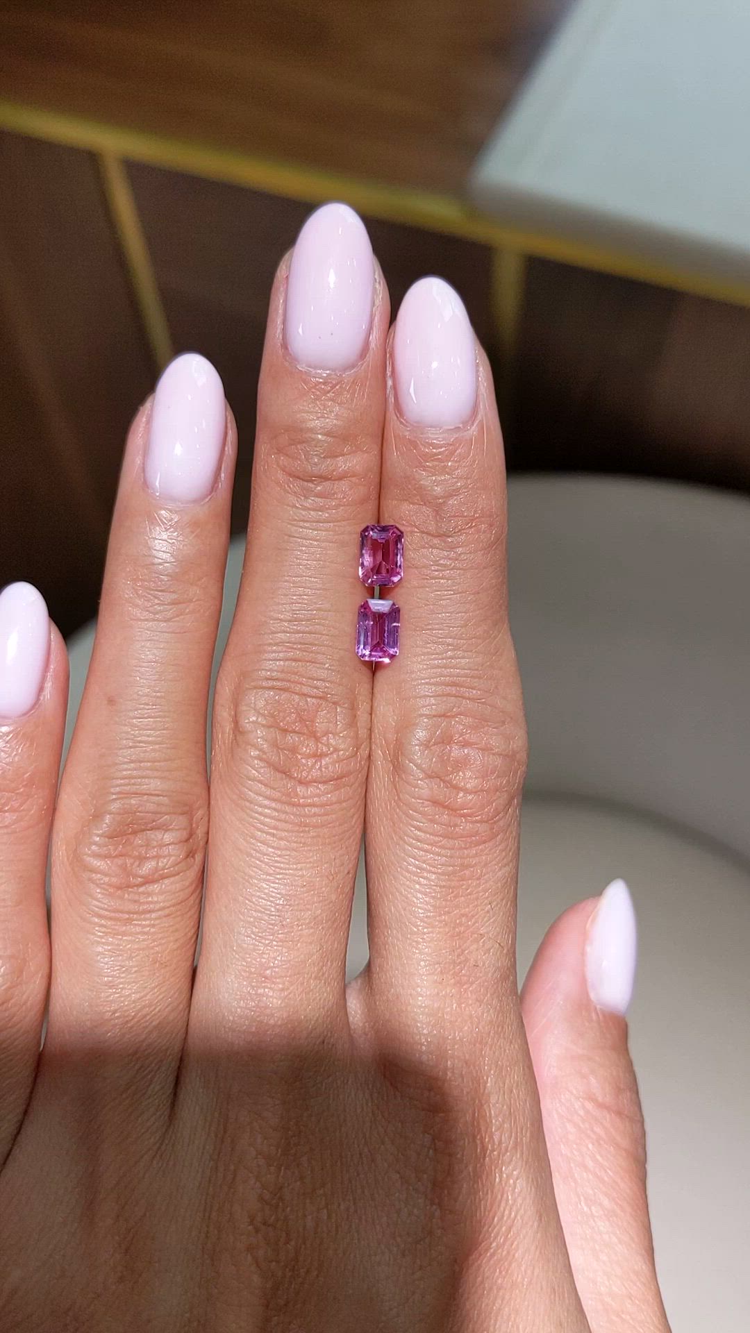 1.81 Ct.Tw.Total Carat Weight Pink Sapphire Pair from Ceylon (Sri Lanka) Size Video