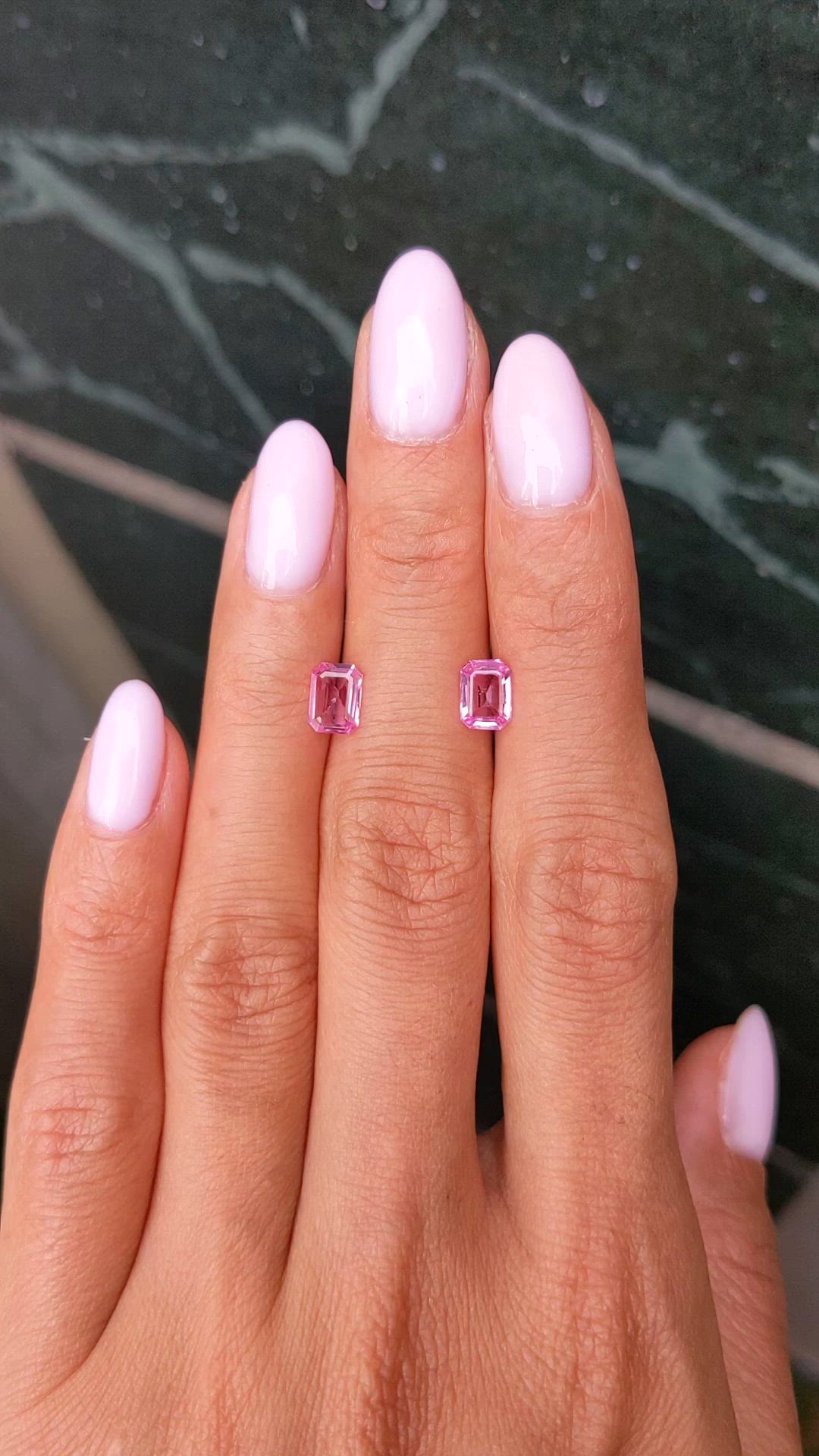 1.74 Ct.Tw.Total Carat Weight Pink Sapphire Pair from Ceylon (Sri Lanka) Size Video