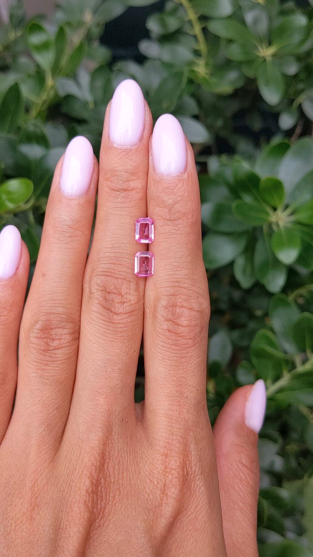 1.74 Ct.Tw.Total Carat Weight Pink Sapphire Pair from Ceylon (Sri Lanka) Size Video