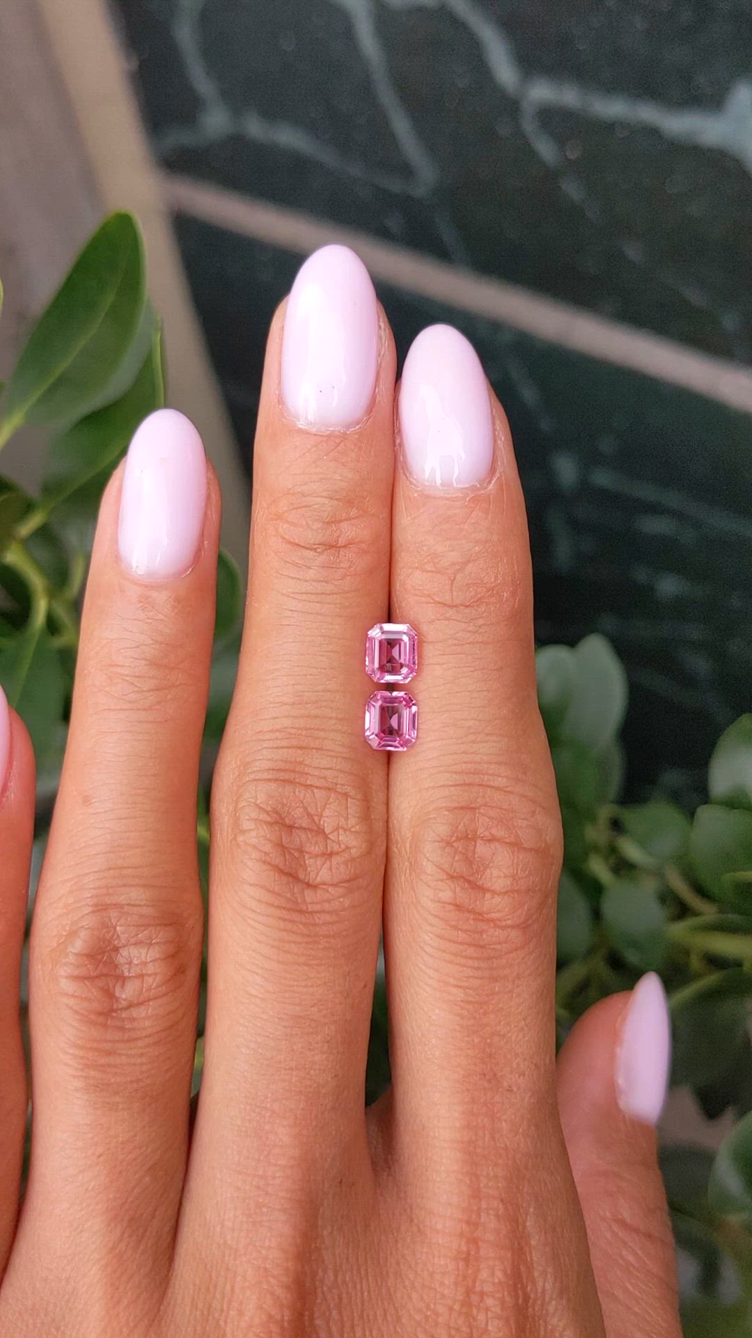 1.64 Ct.Tw.Total Carat Weight Pink Sapphire Pair from Ceylon (Sri Lanka) Size Video