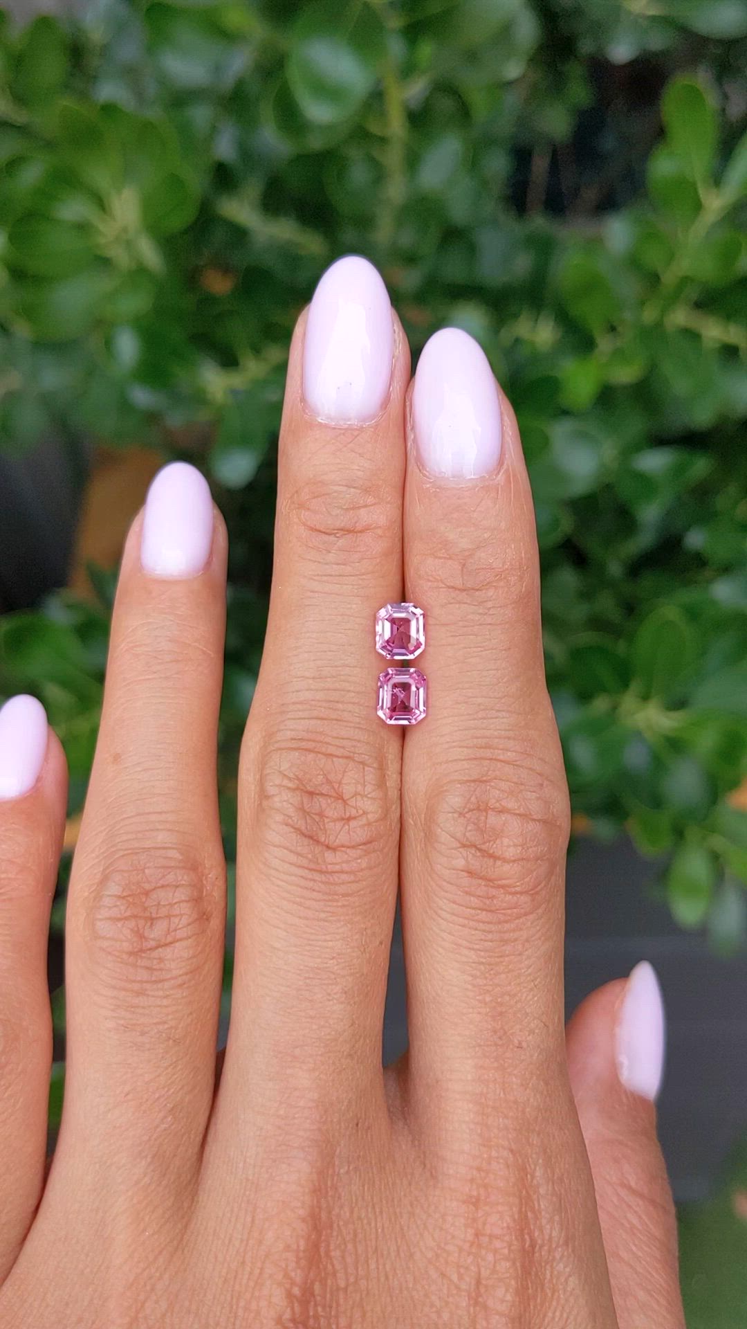 1.61 Ct.Tw.Total Carat Weight Pink Sapphire Pair from Ceylon (Sri Lanka) Size Video