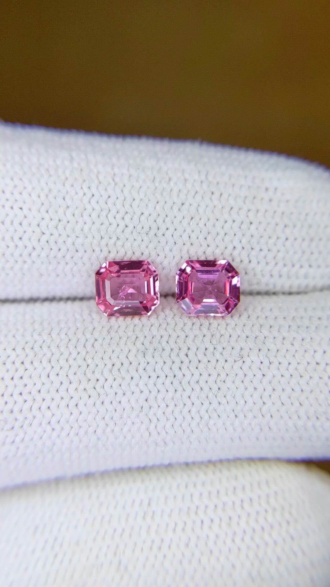 1.61 Ct.Tw.Total Carat Weight Pink Sapphire Pair from Ceylon (Sri Lanka) Size Video