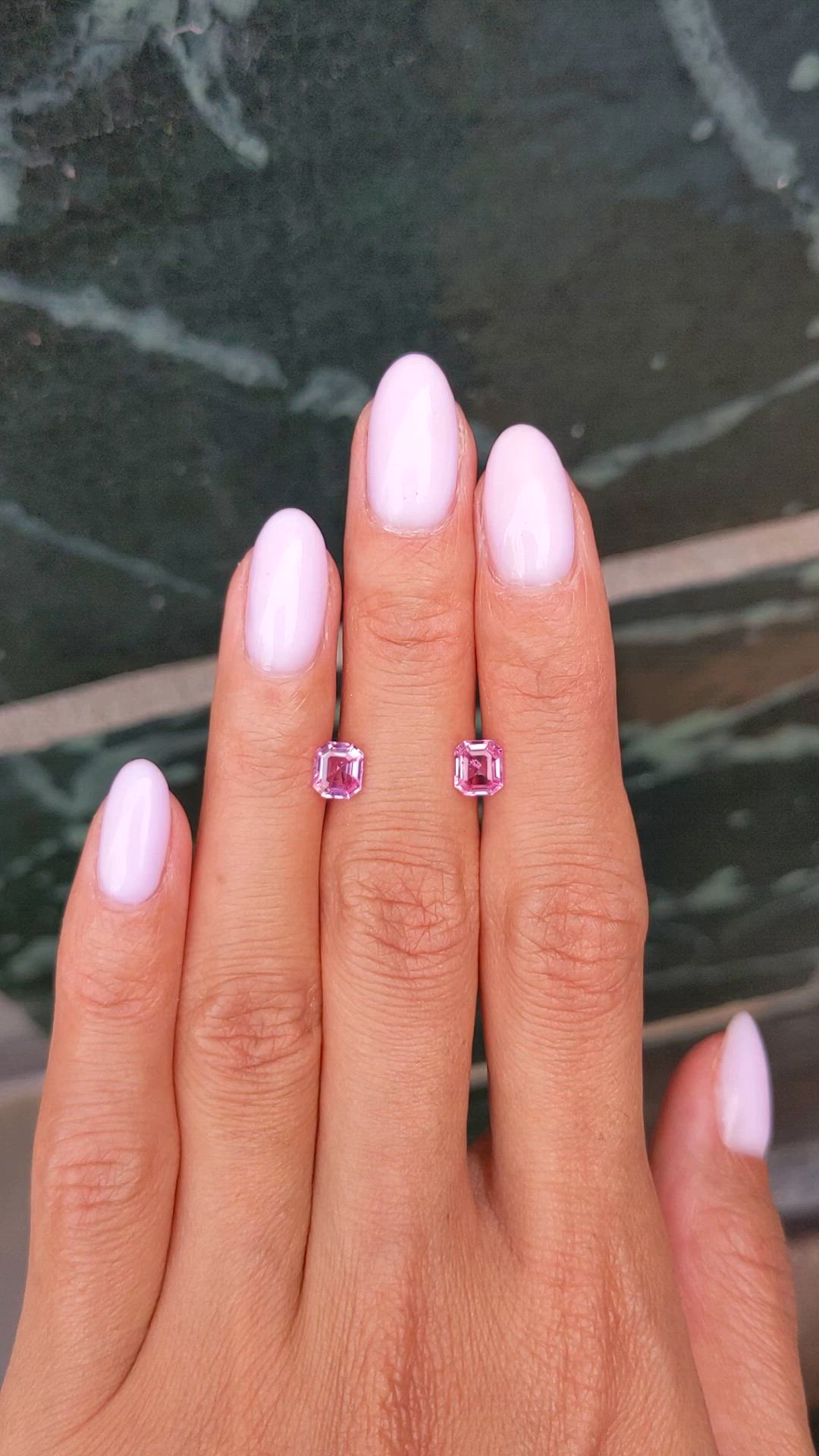 1.61 Ct.Tw.Total Carat Weight Pink Sapphire Pair from Ceylon (Sri Lanka) Size Video