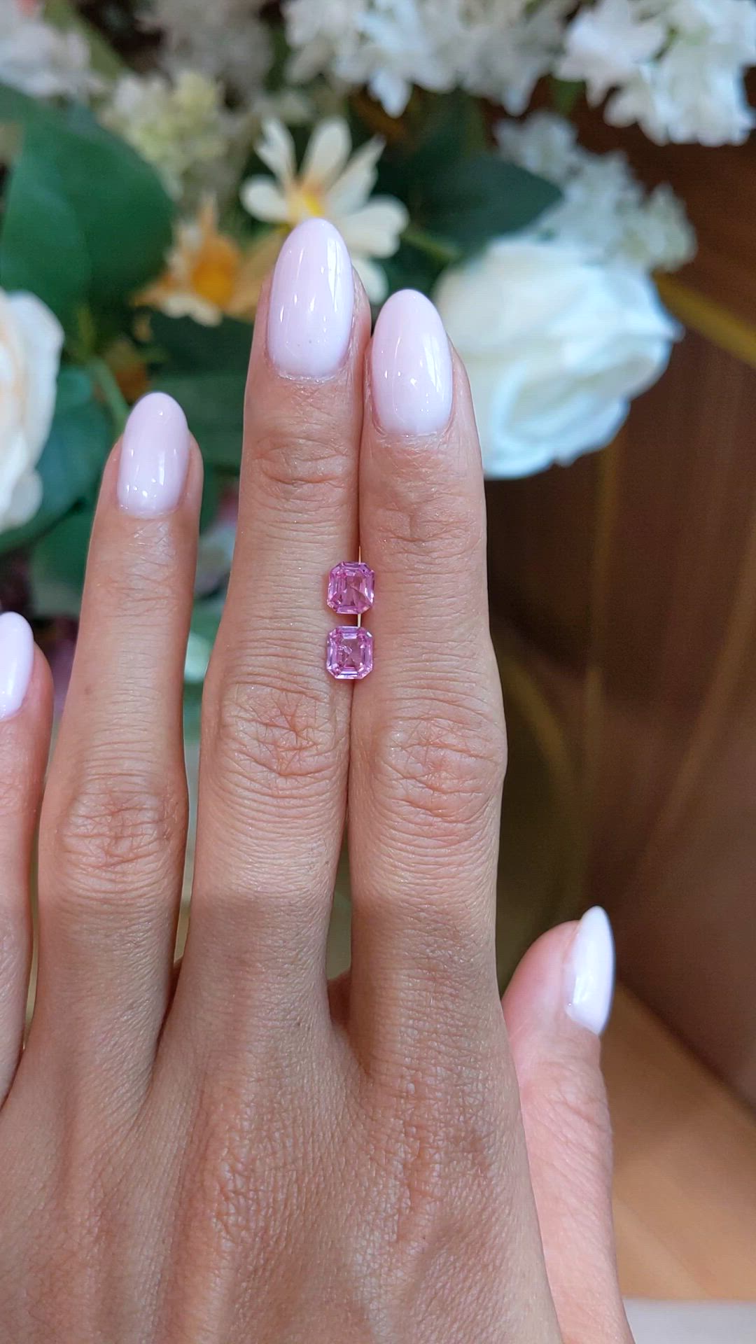 1.61 Ct.Tw.Total Carat Weight Pink Sapphire Pair from Ceylon (Sri Lanka) Size Video