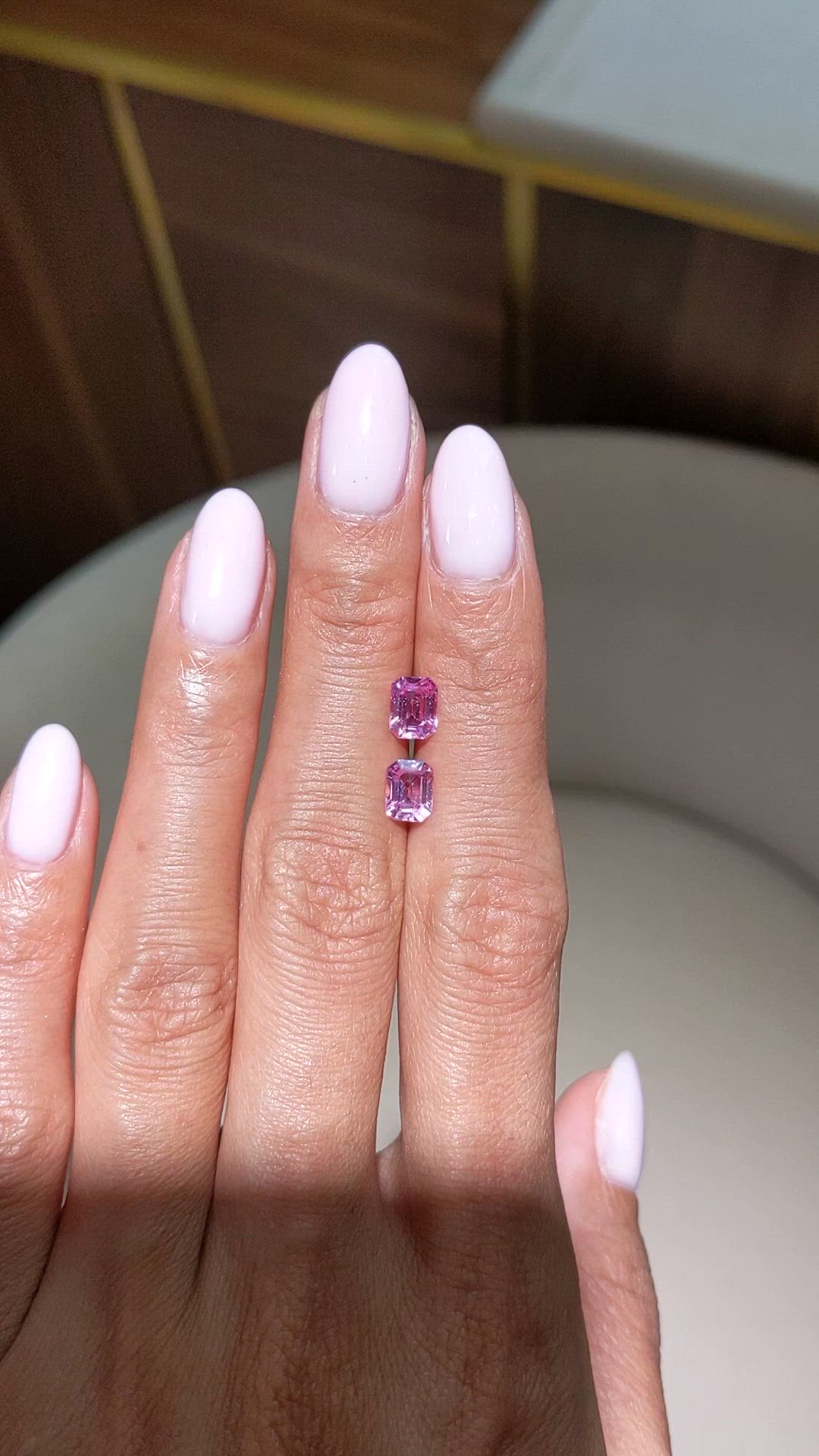 2.06 Ct.Tw.Total Carat Weight Pink Sapphire Pair from Ceylon (Sri Lanka) Size Video
