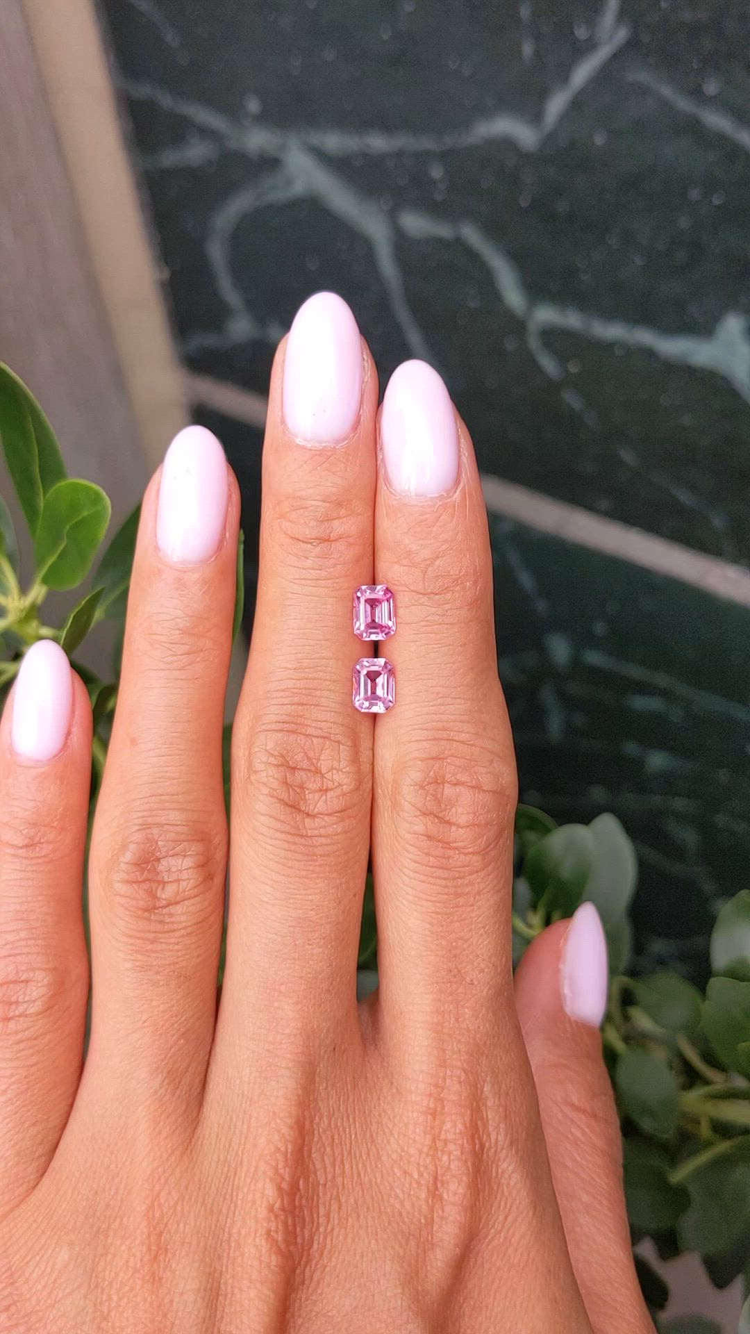 2.06 Ct.Tw.Total Carat Weight Pink Sapphire Pair from Ceylon (Sri Lanka) Size Video