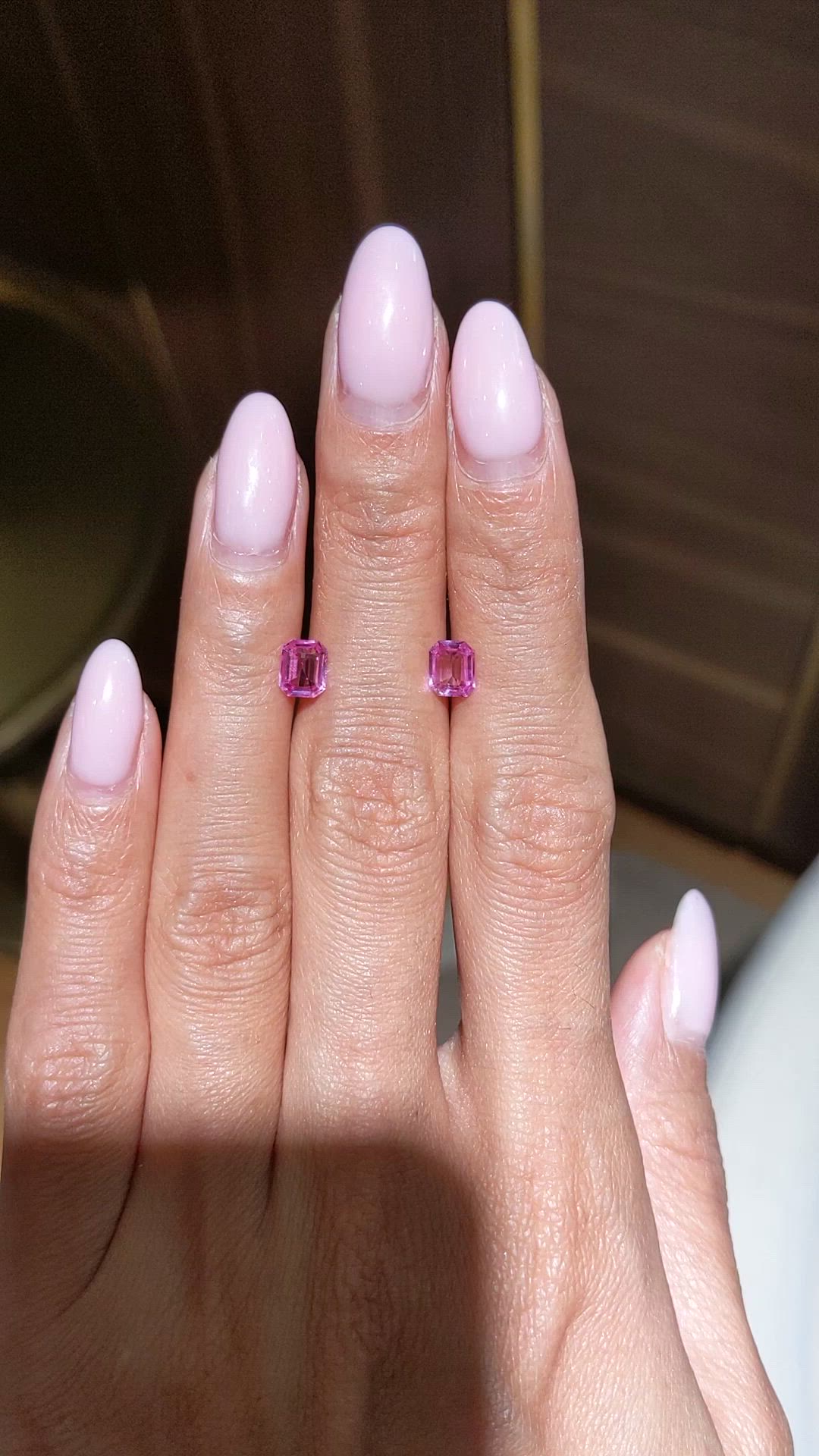1.48 Ct.Tw.Total Carat Weight Pink Sapphire Pair from Ceylon (Sri Lanka) Size Video