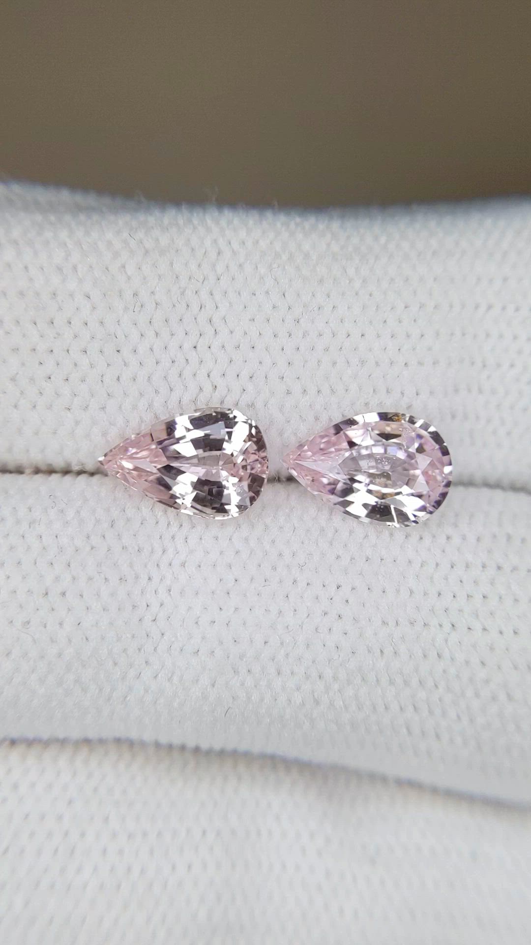 2.91 Ct.Tw.Total Carat Weight Peach Sapphire Pair from Ceylon (Sri Lanka) Size Video