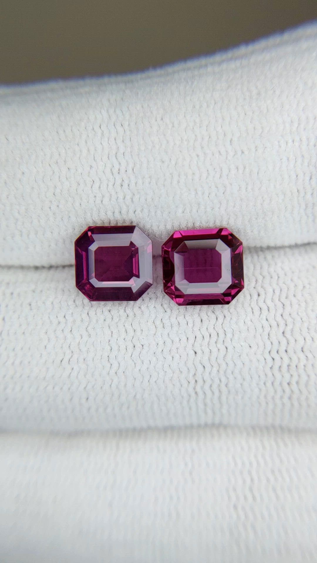 4.06 Ct.Tw.Total Carat Weight Purple Sapphire Pair from Ceylon (Sri Lanka) Size Video