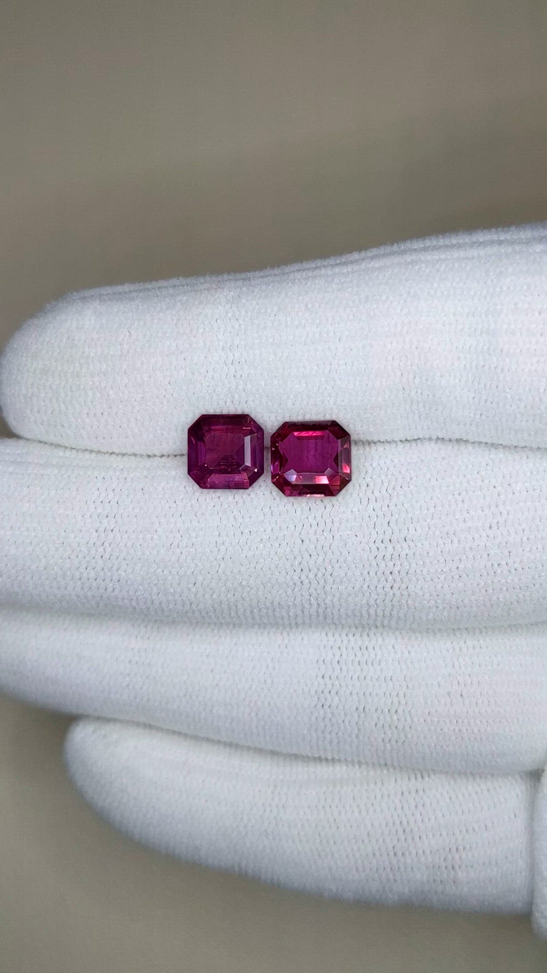 4.06 Ct.Tw.Total Carat Weight Purple Sapphire Pair from Ceylon (Sri Lanka) Size Video