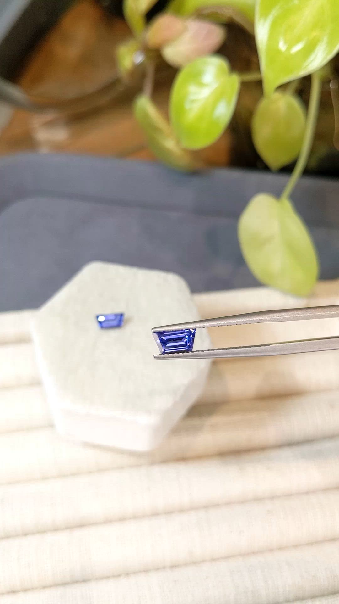 1.64 Ct.Tw.Total Carat Weight Blue Sapphire Pair from Ceylon (Sri Lanka) Size Video