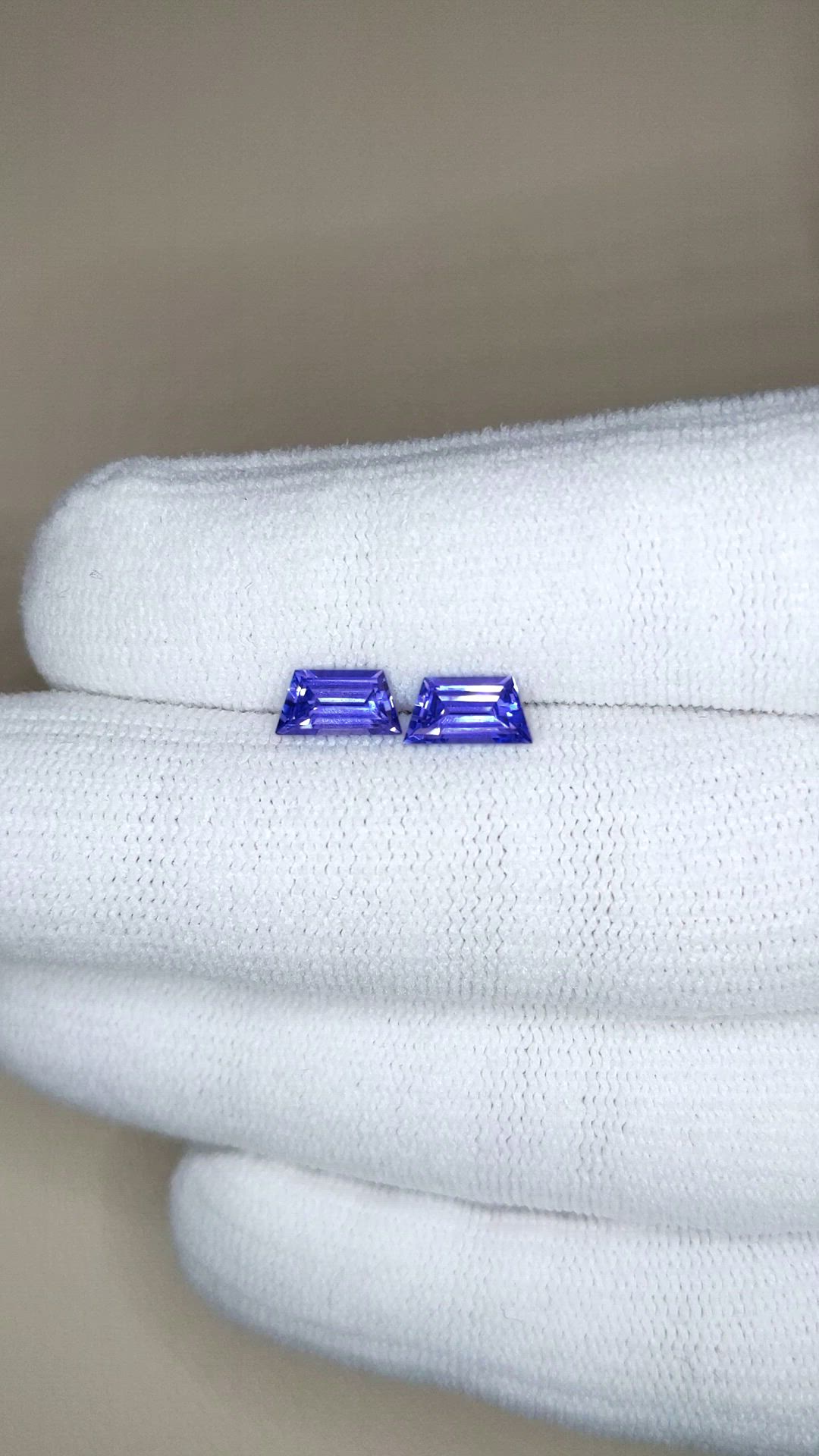 1.64 Ct.Tw.Total Carat Weight Blue Sapphire Pair from Ceylon (Sri Lanka) Size Video