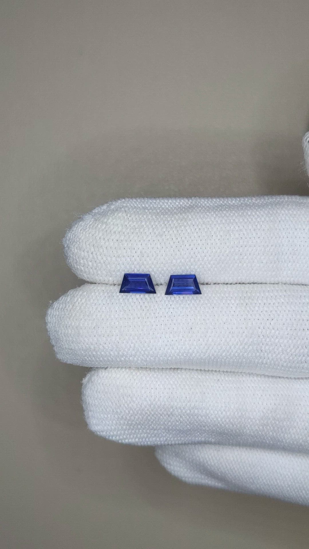 0.87 Ct.Tw.Total Carat Weight Blue Sapphire Pair from Ceylon (Sri Lanka) Size Video