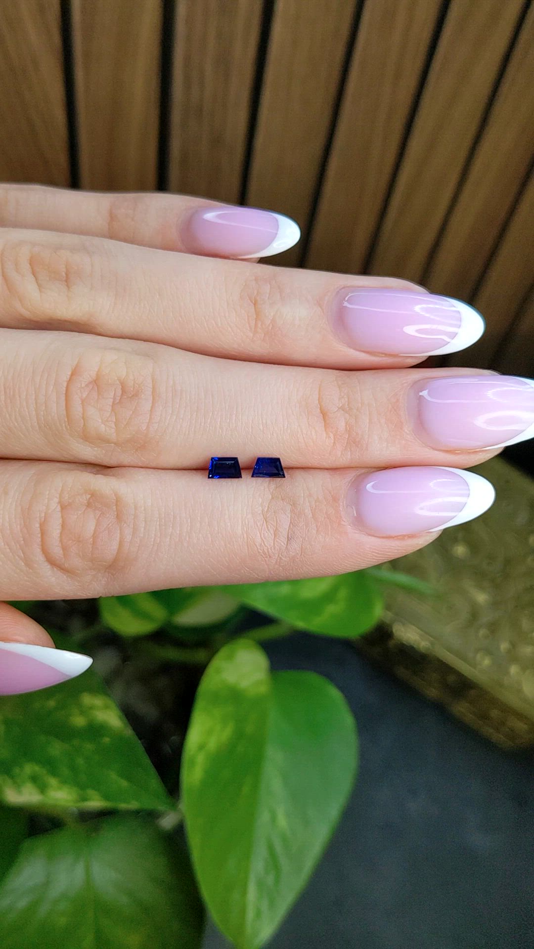 0.48 Ct.Tw.Total Carat Weight Blue Sapphire Pair from Ceylon (Sri Lanka) Size Video