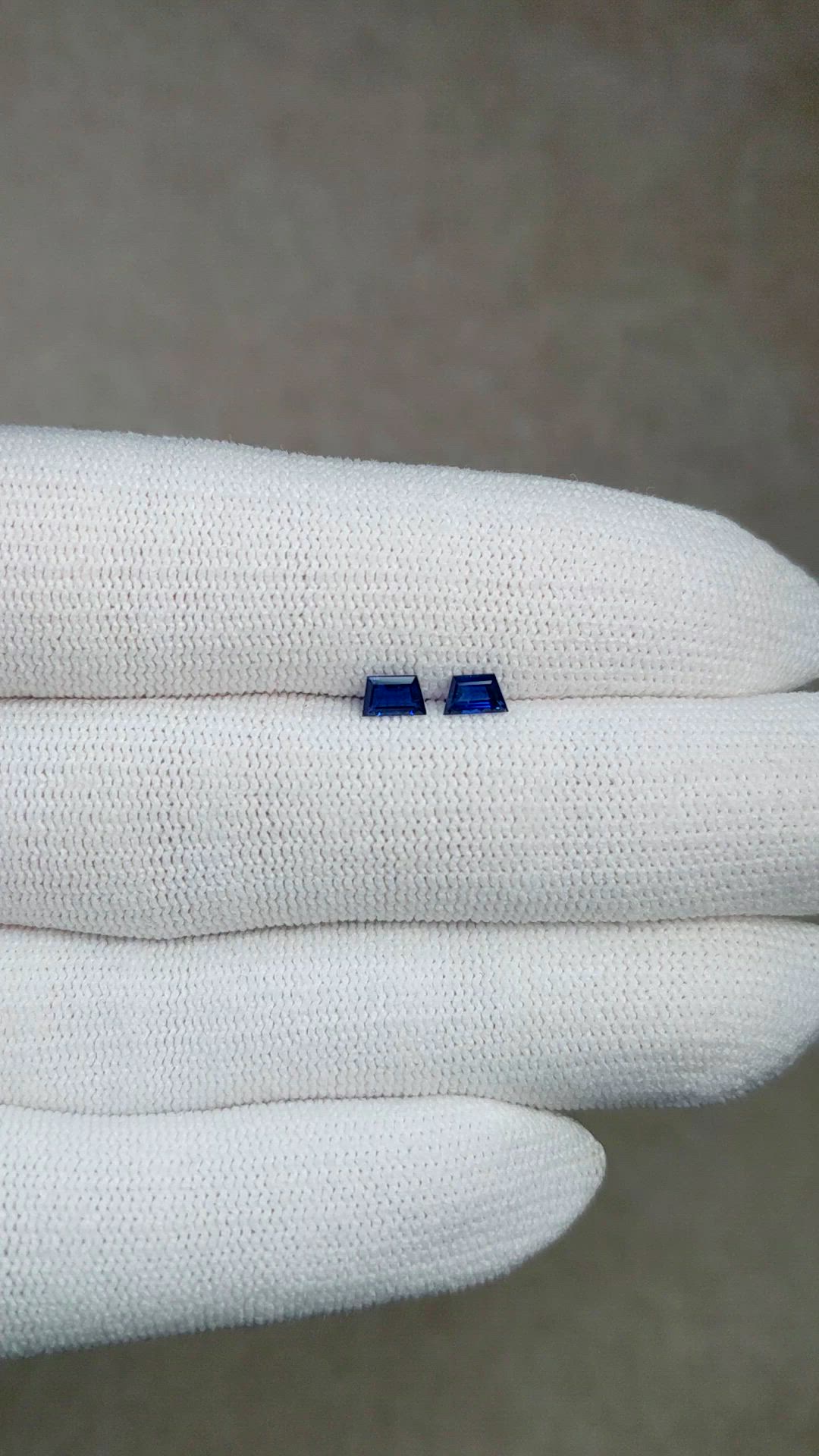 0.48 Ct.Tw.Total Carat Weight Blue Sapphire Pair from Ceylon (Sri Lanka) Size Video