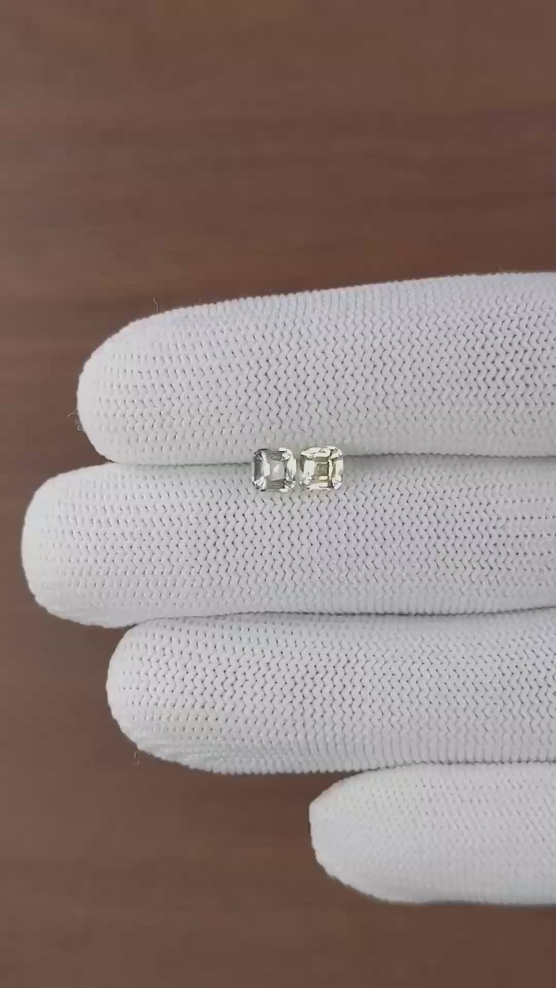 1.17 Ct.Tw.Total Carat Weight Peach Sapphire Pair from Madagascar Size Video