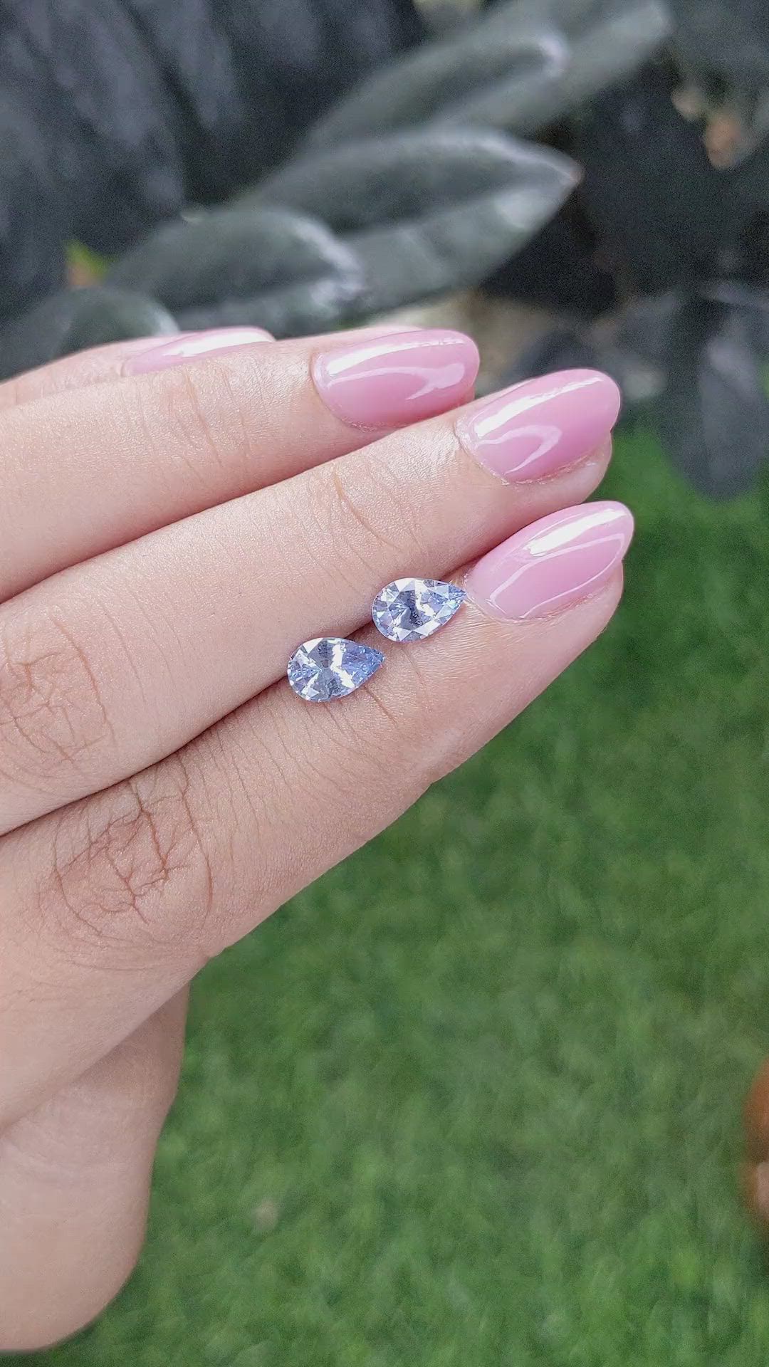 1.65&nbsp;Ct.Tw.Total Carat Weight Blue Sapphire Pair from Madagascar Size Video
