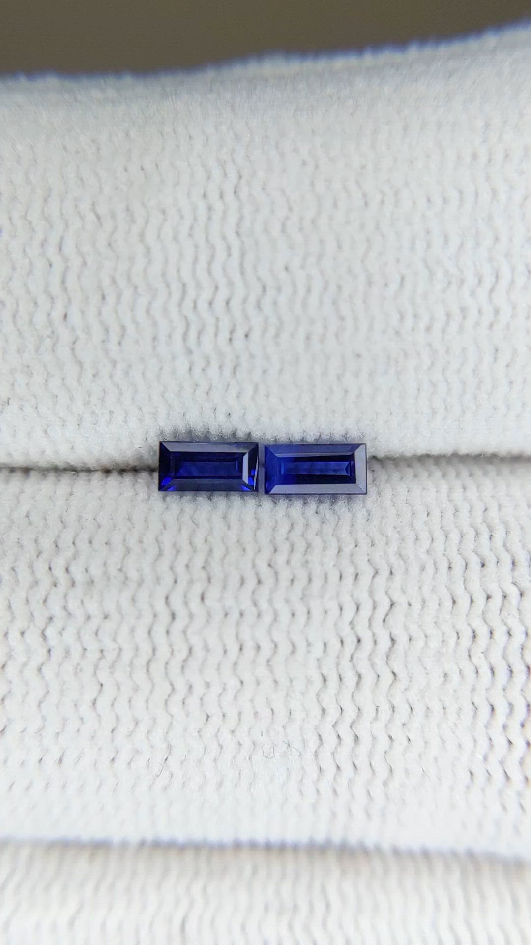 0.48&nbsp;Ct.Tw.Total Carat Weight Blue Sapphire Pair from Ceylon (Sri Lanka) Size Video