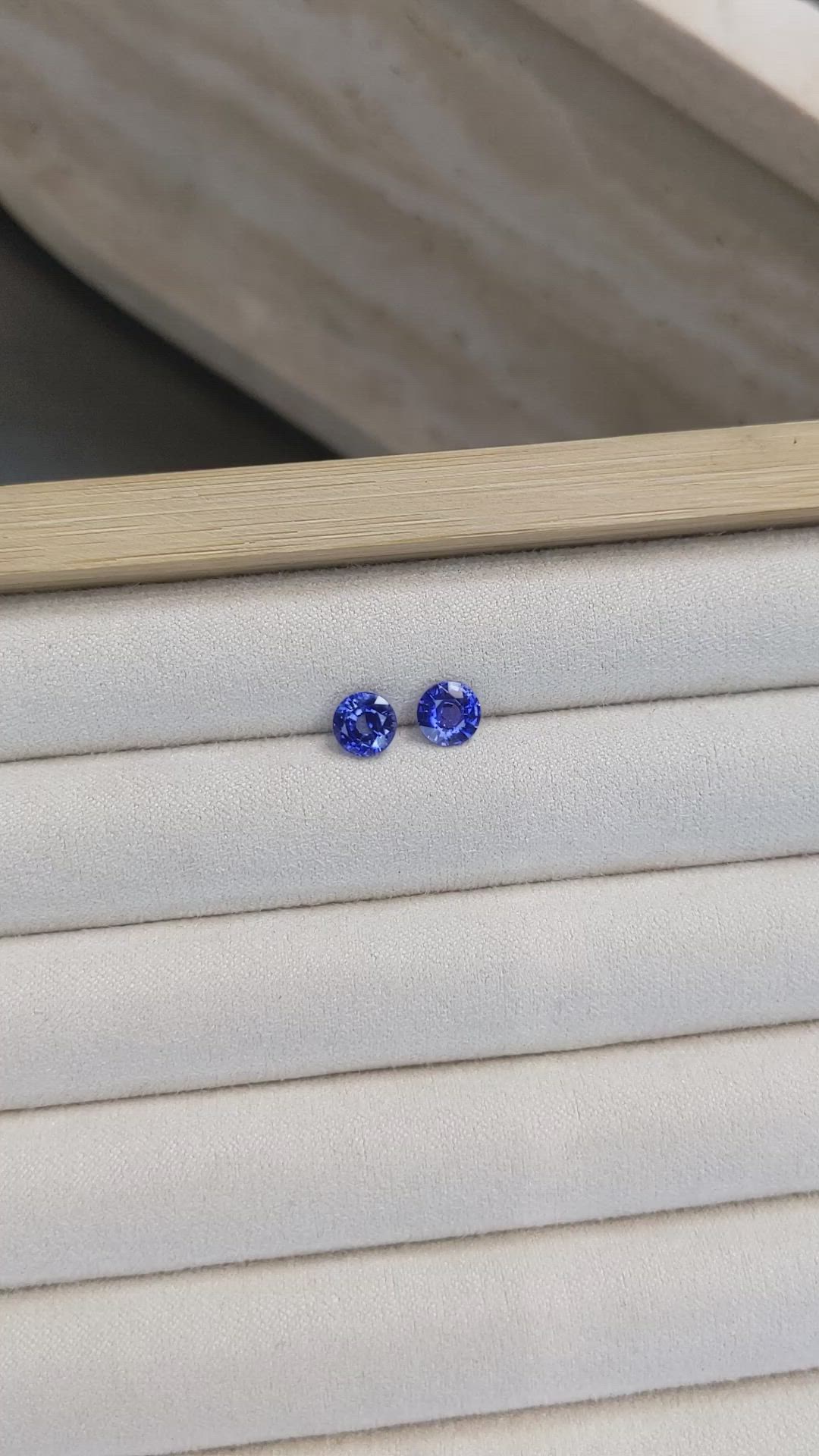 2.16 Ct.Tw.Total Carat Weight Blue Sapphire Pair from Ceylon (Sri Lanka) Size Video