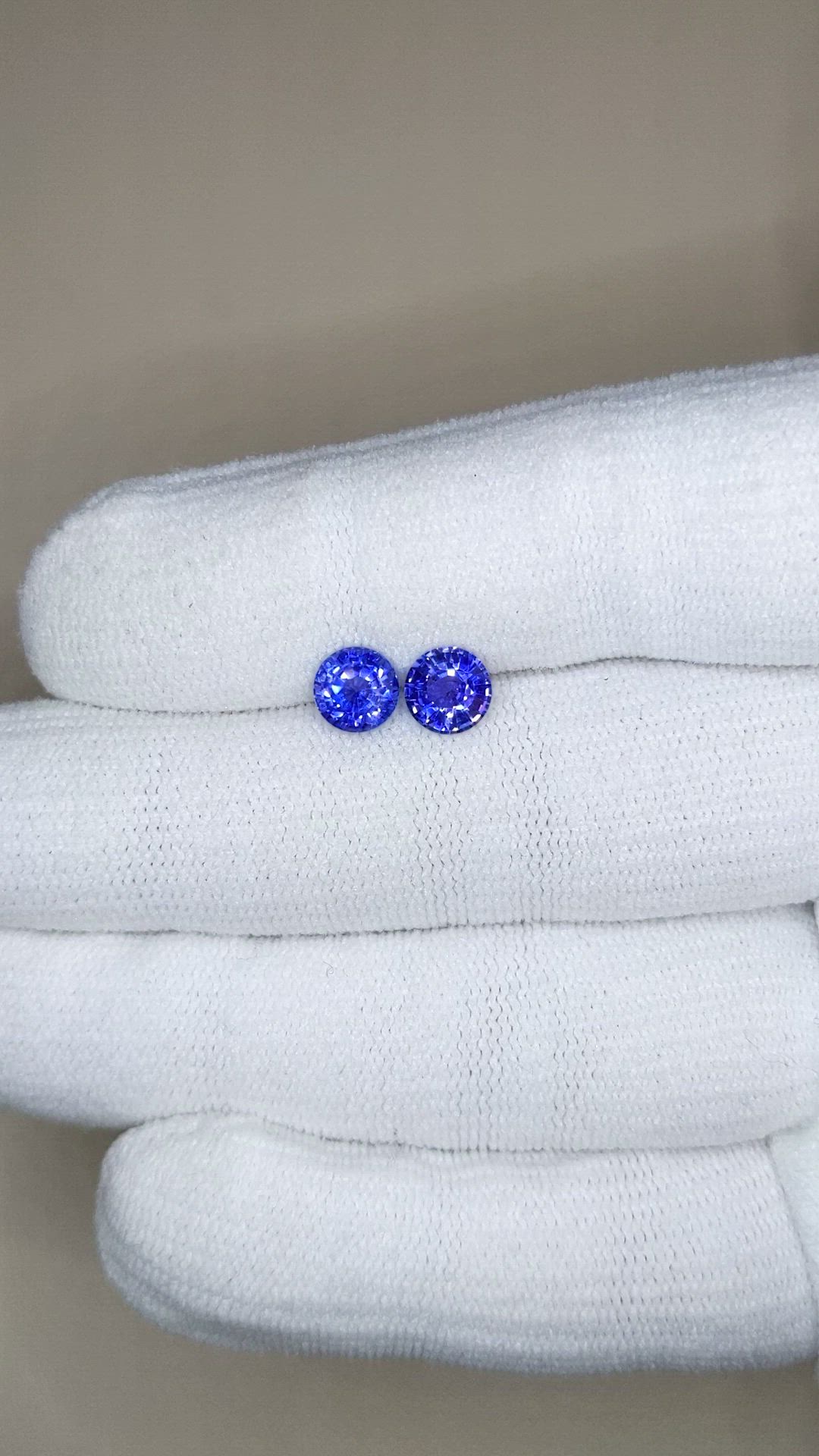 2.16 Ct.Tw.Total Carat Weight Blue Sapphire Pair from Ceylon (Sri Lanka) Size Video