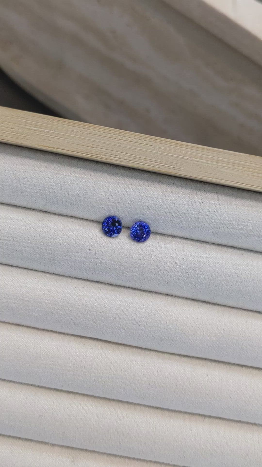 1.72 Ct.Tw.Total Carat Weight Blue Sapphire Pair from Ceylon (Sri Lanka) Size Video