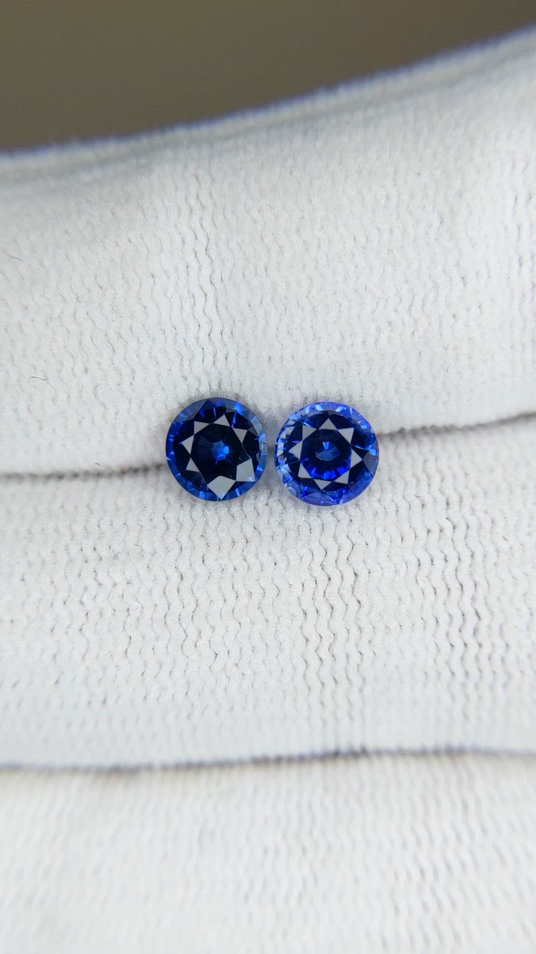 1.72 Ct.Tw.Total Carat Weight Blue Sapphire Pair from Ceylon (Sri Lanka) Size Video