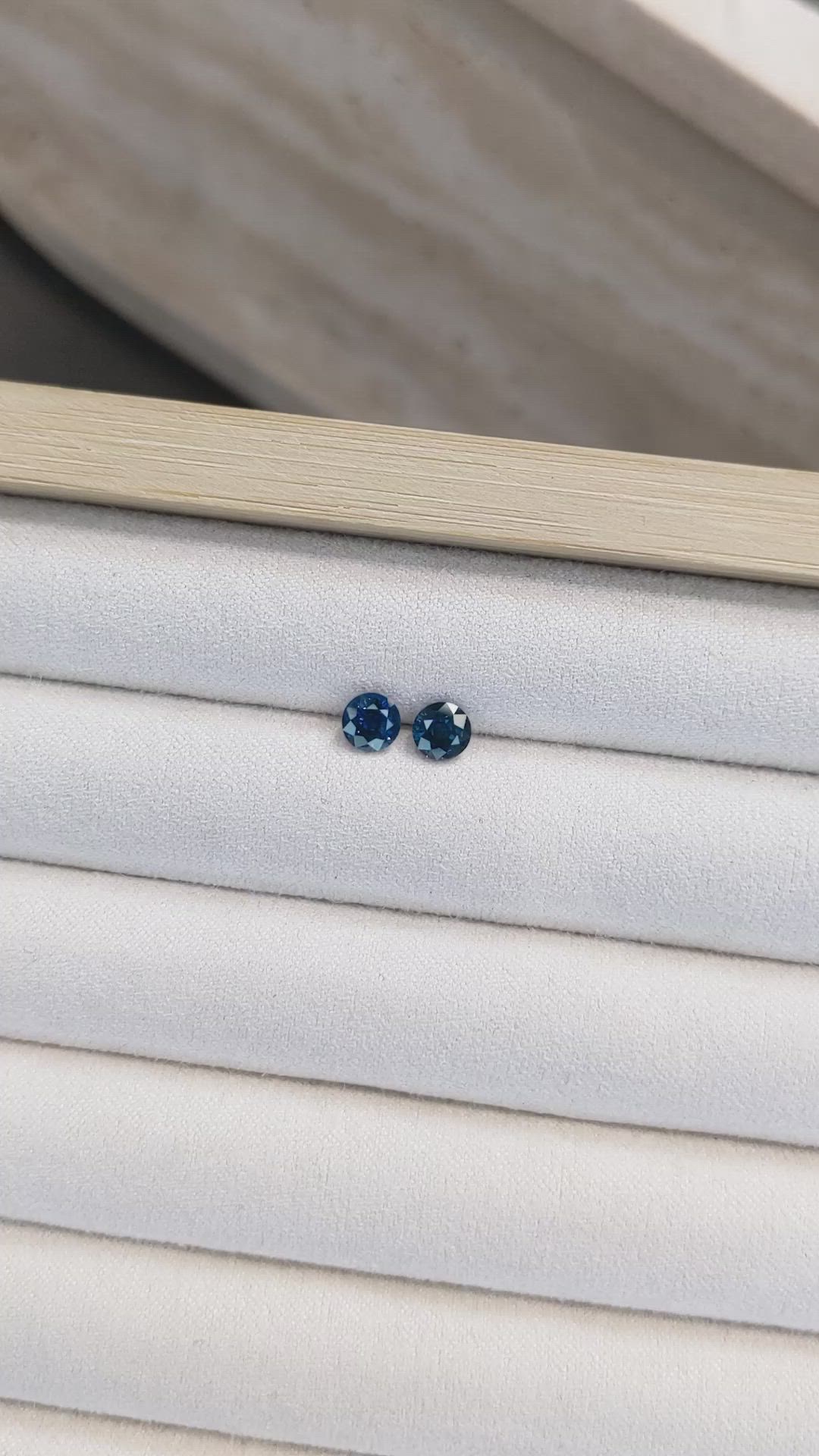 1.47 Ct.Tw.Total Carat Weight Blue Sapphire Pair from Ceylon (Sri Lanka) Size Video