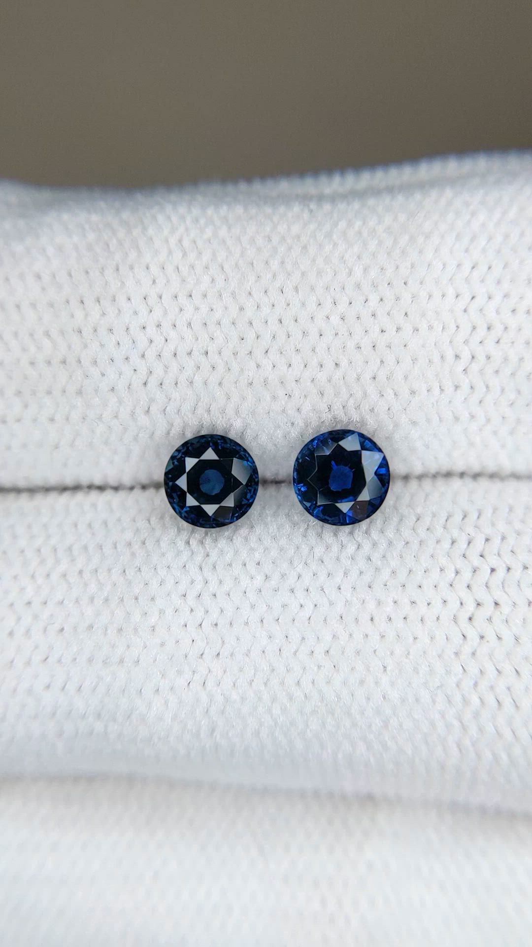 1.47 Ct.Tw.Total Carat Weight Blue Sapphire Pair from Ceylon (Sri Lanka) Size Video