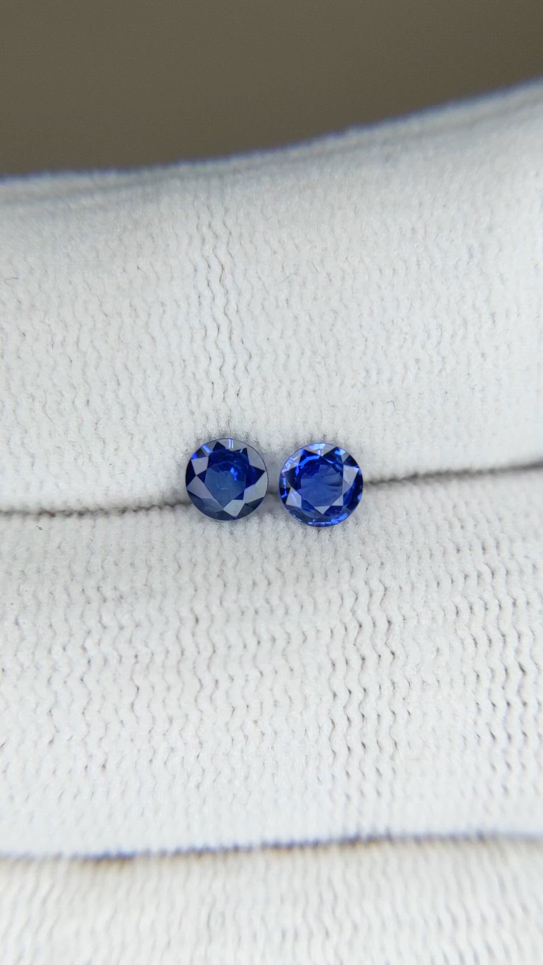 0.52 Ct.Tw.Total Carat Weight Blue Sapphire Pair from Ceylon (Sri Lanka) Size Video